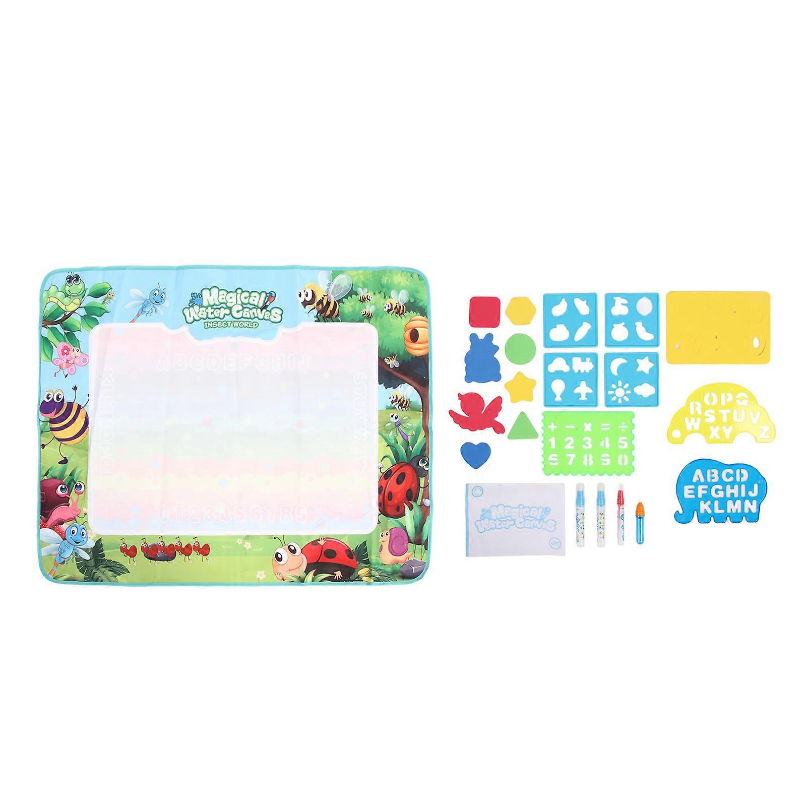 Water Doodle Mat Set Plastic and Cloth Reusable Painting Writing Color Doodle Drawing Mat