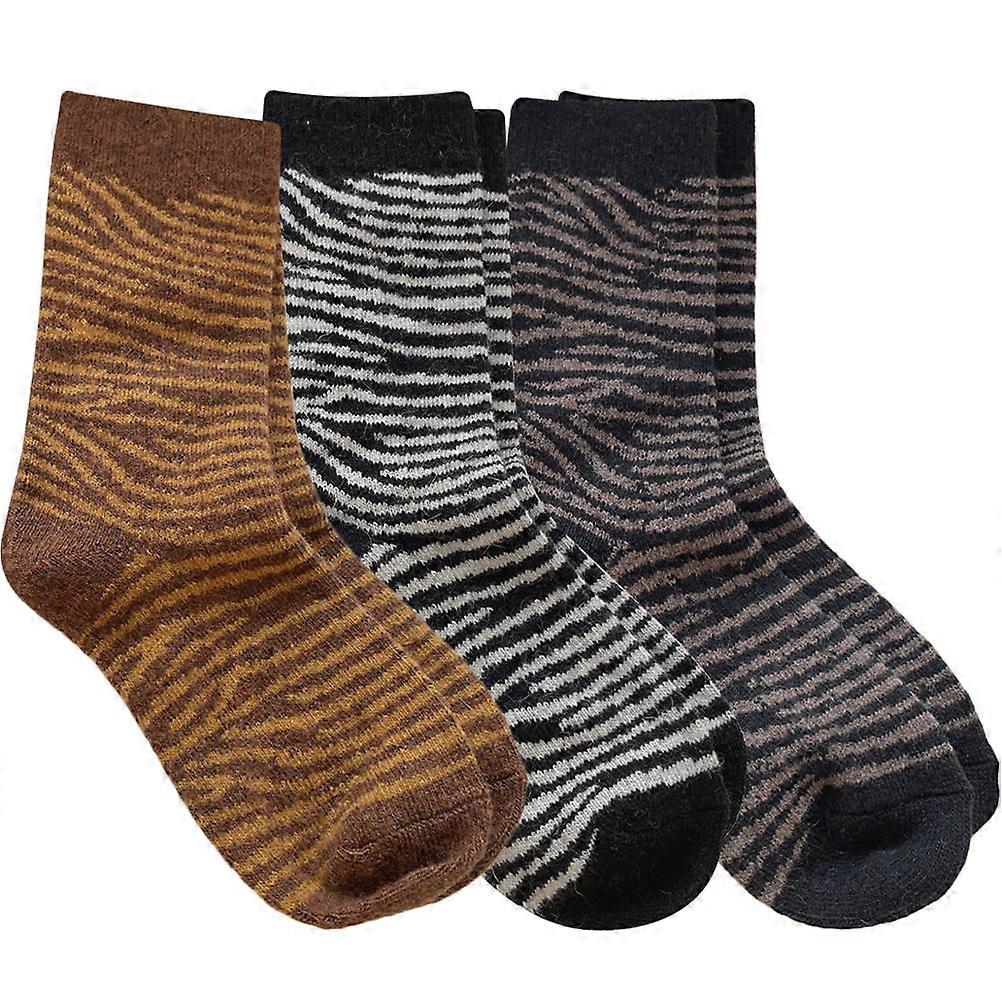 Warm Wool Socks for Women Perfect for Halloween Use Assorted Color Striped Design Cozy and Durable One Size Fits Most