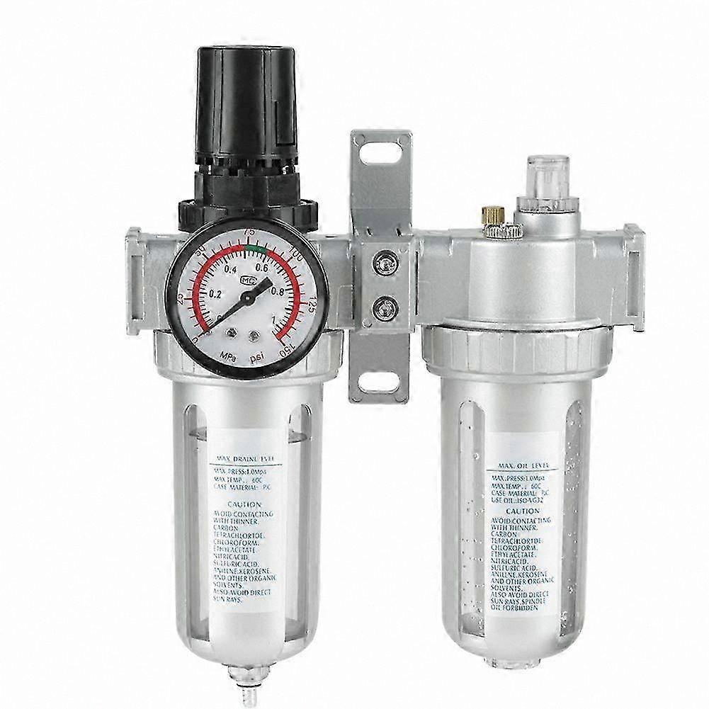 Compressed Air Filter Regulator Combo with Moisture Trap and Lubricator for Air Compressor Systems