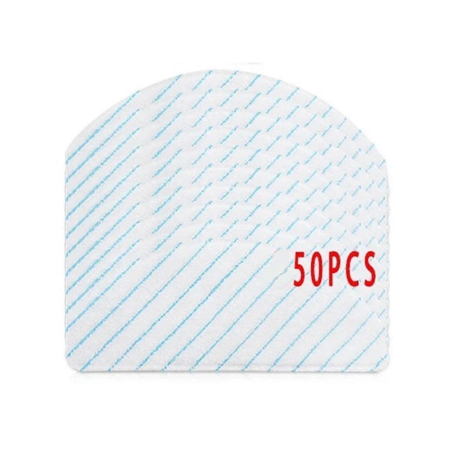 Pack of 50 Disposable Vacuum Cleaner Mop Pads Compatible with Ecovacs Deebot T8, T9, N8 Pro (Blue)