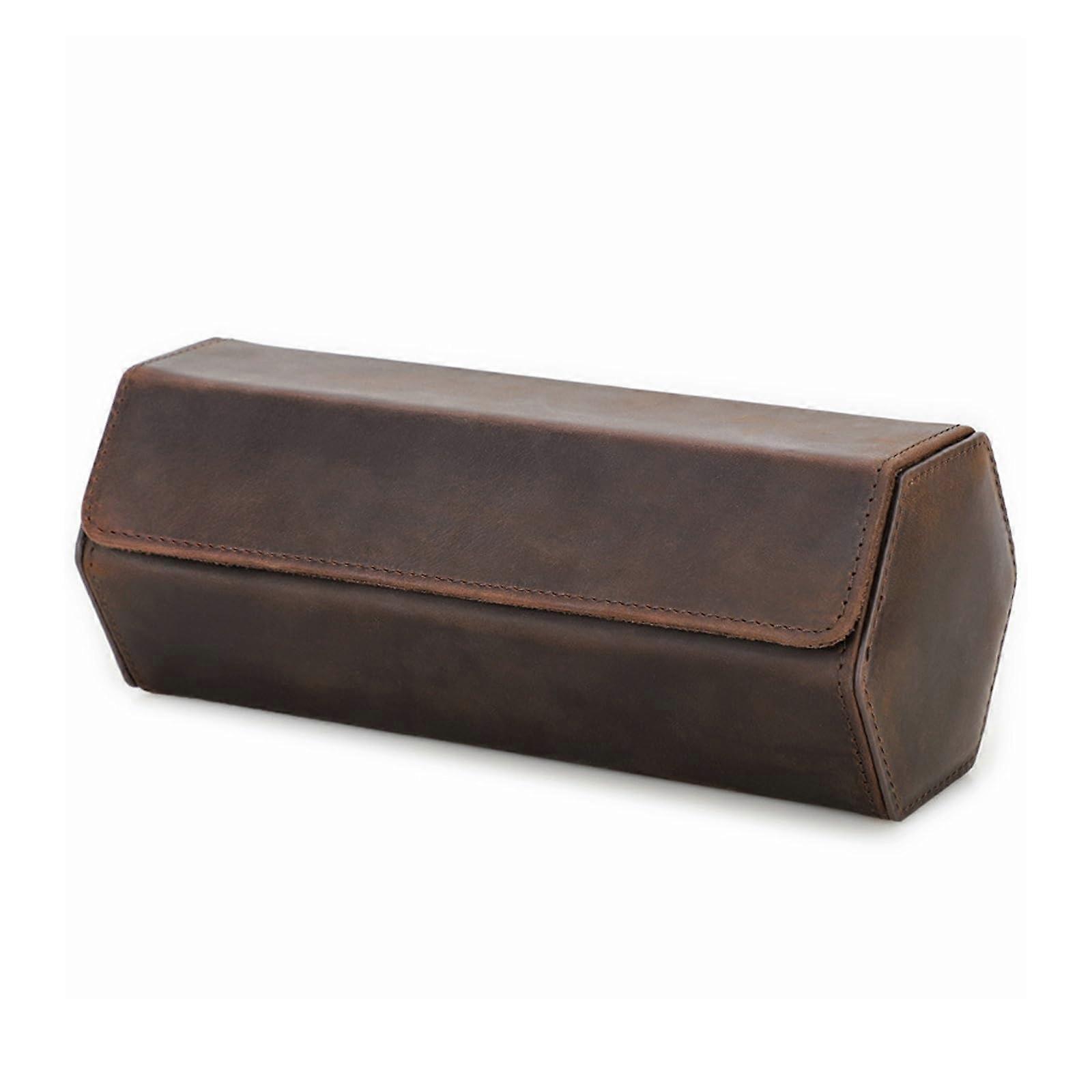 Watch storage box with THREE positions, hexagonal watch box, watch storage box Coffee