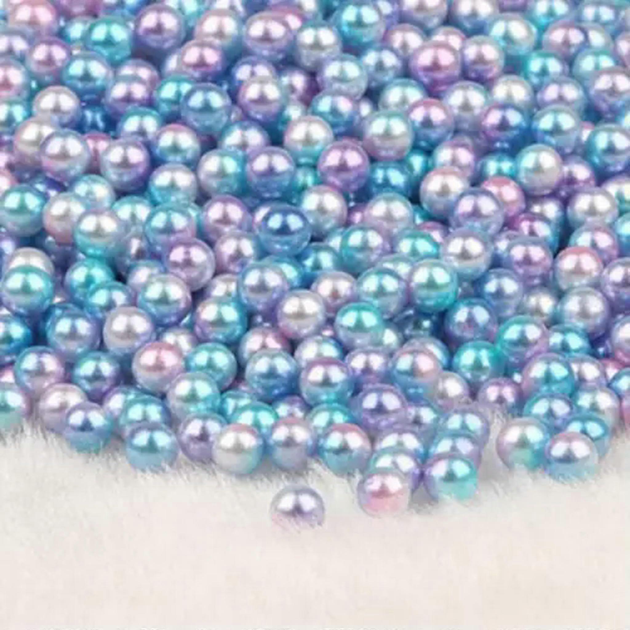 "Loose Spacer Beads 6mm Seeblau-Violett Resin without Hole for Crafting 200 Pieces Round Design"
