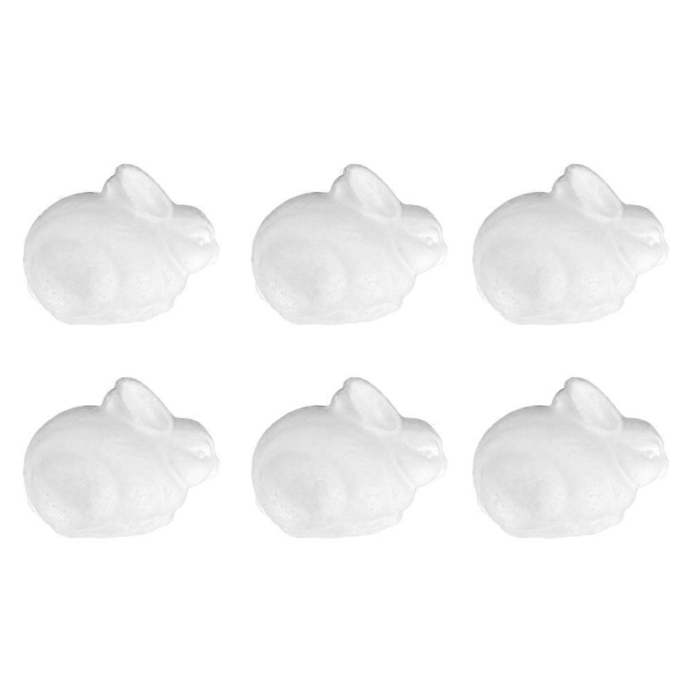 Rabbit Shape Molds for Adornment White Decorative Painting Props with Smooth Surface 6 Pcs