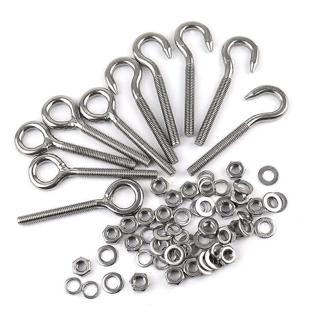 Heavy Duty Screw Hooks 10 Sets Multipurpose Ring Eye Bolts for Home Organization Ceiling Hanging Garden Use Durable Weather Resistant Design for