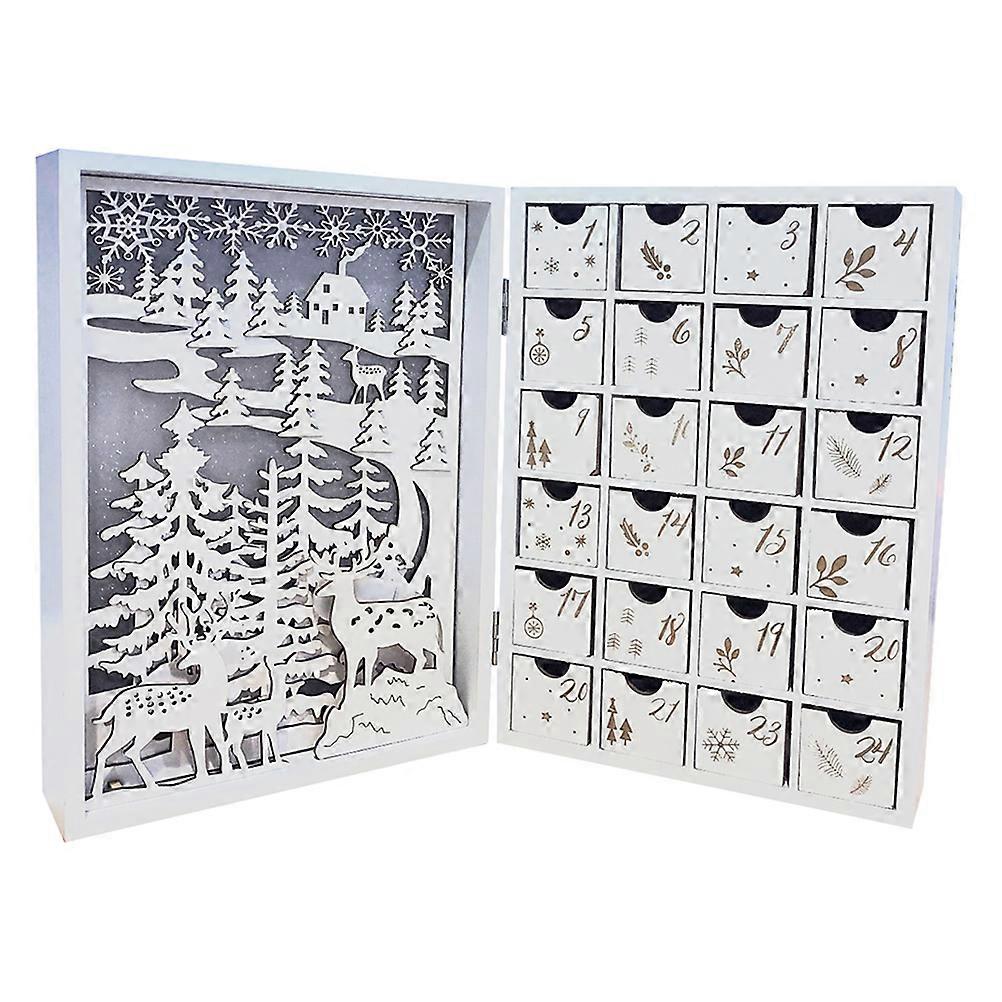 Rectangular Wooden Decoration Countdown Ornament Perfect For Christmas Home Decor In Stylish Ivory Color 1Pcs