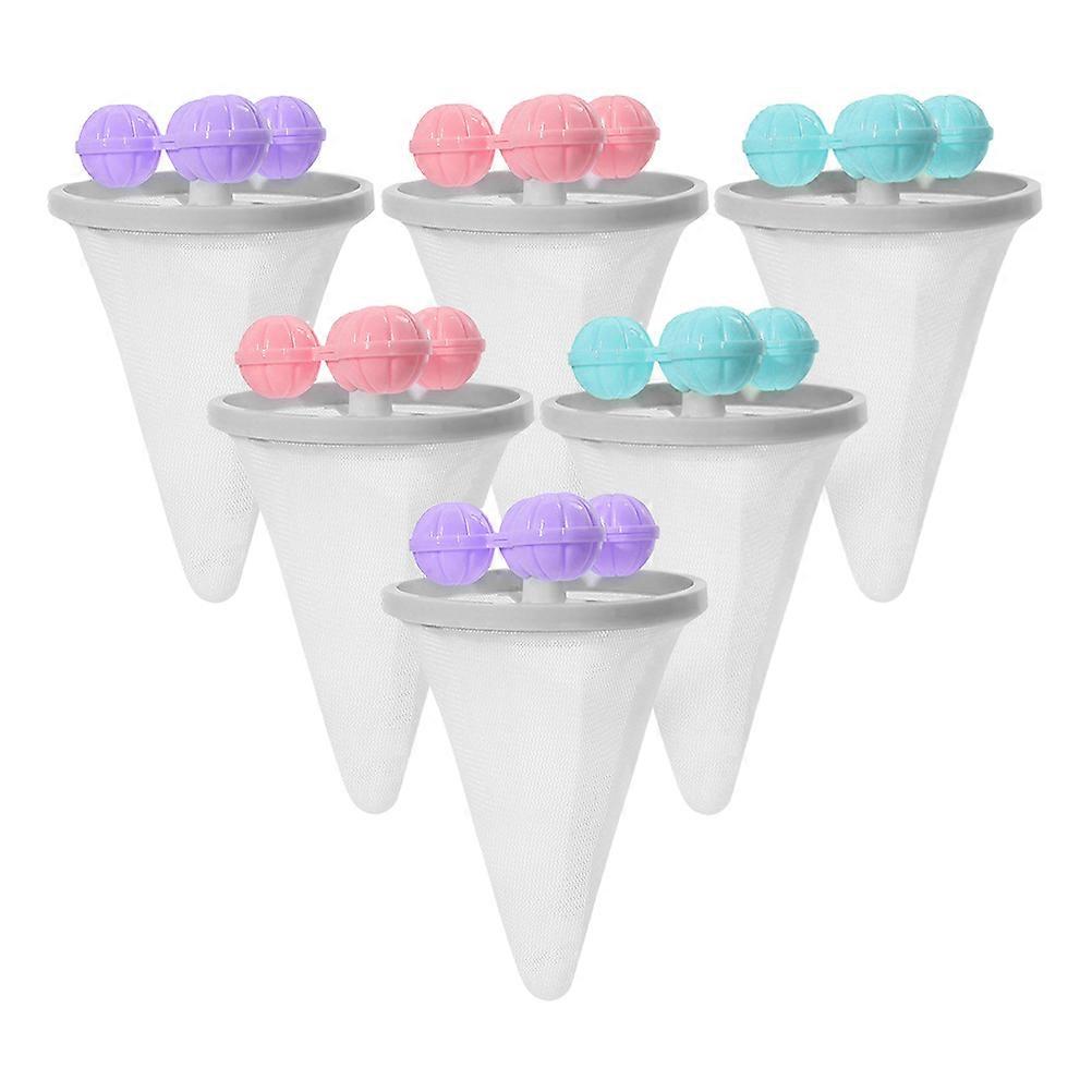 Laundry Hair Catcher Net 6Pcs For Washing Machine Assorted Color Innovative Debris Collection System