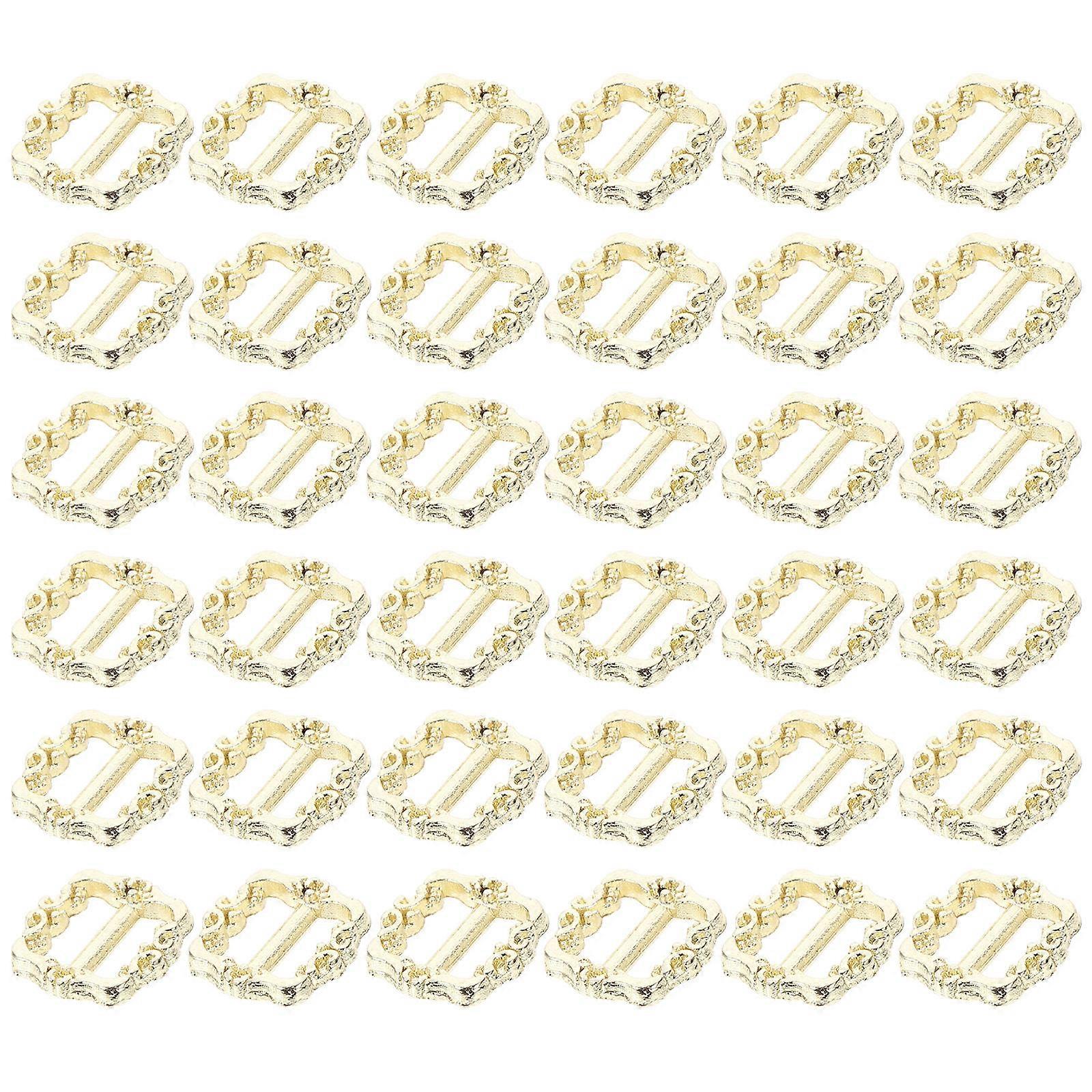Mini Metal Slide Buckle Fastener for Doll Clothes DIY Accessories – Polished Gold Glide Button for Doll Belt Crafts (100pcs)