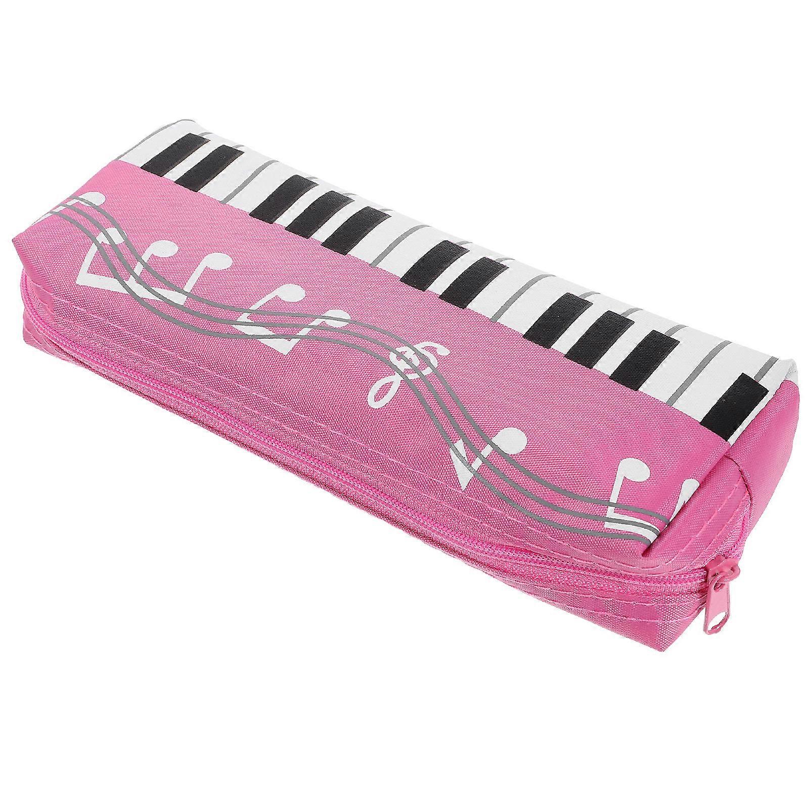 Durable Canvas Pencil Case for Girls in Pink with Large Capacity for Storage Use 6.5 x 3.2 inches