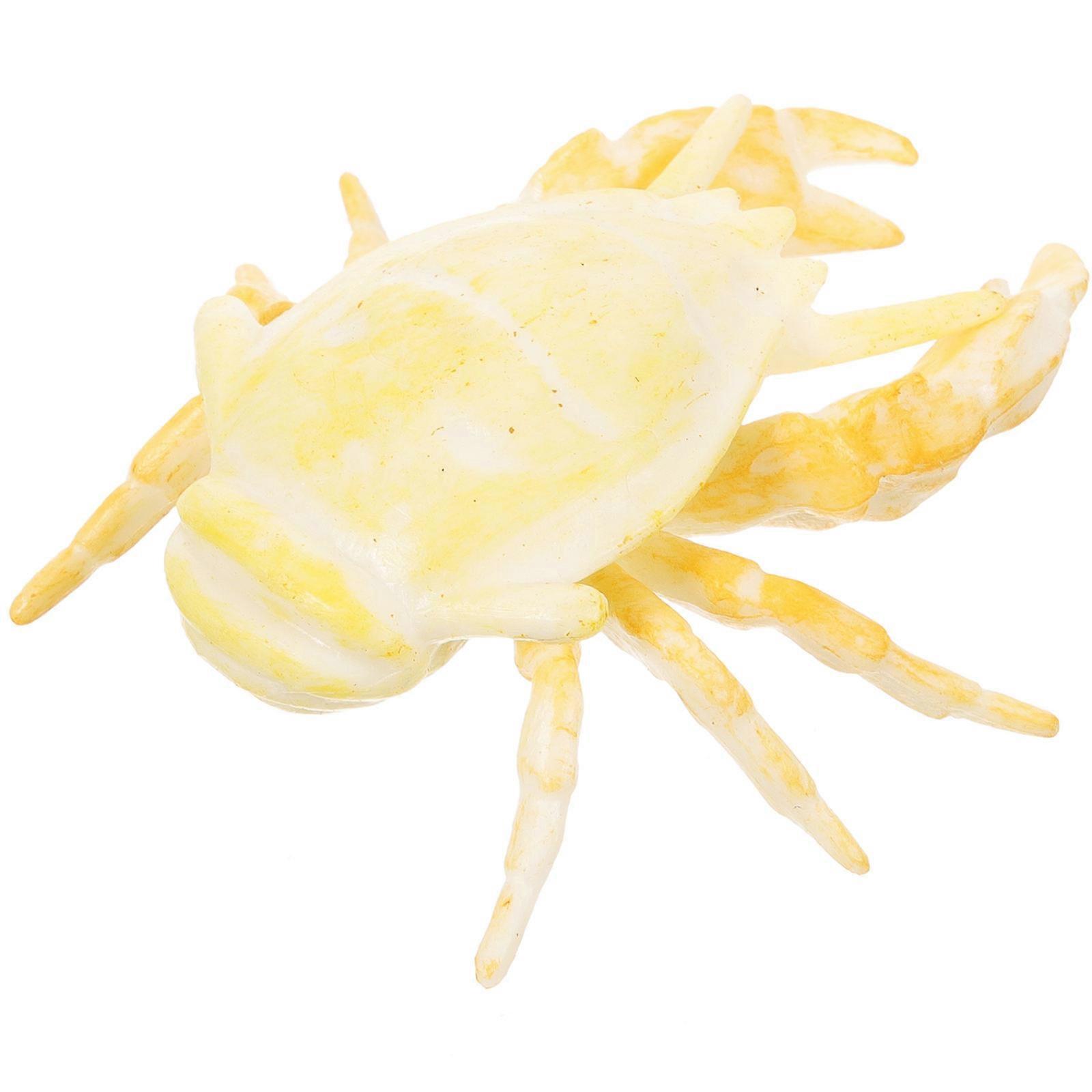 Crab Figurine Simulation Crab Model Educational Tool Light Yellow Decoration 1Pcs