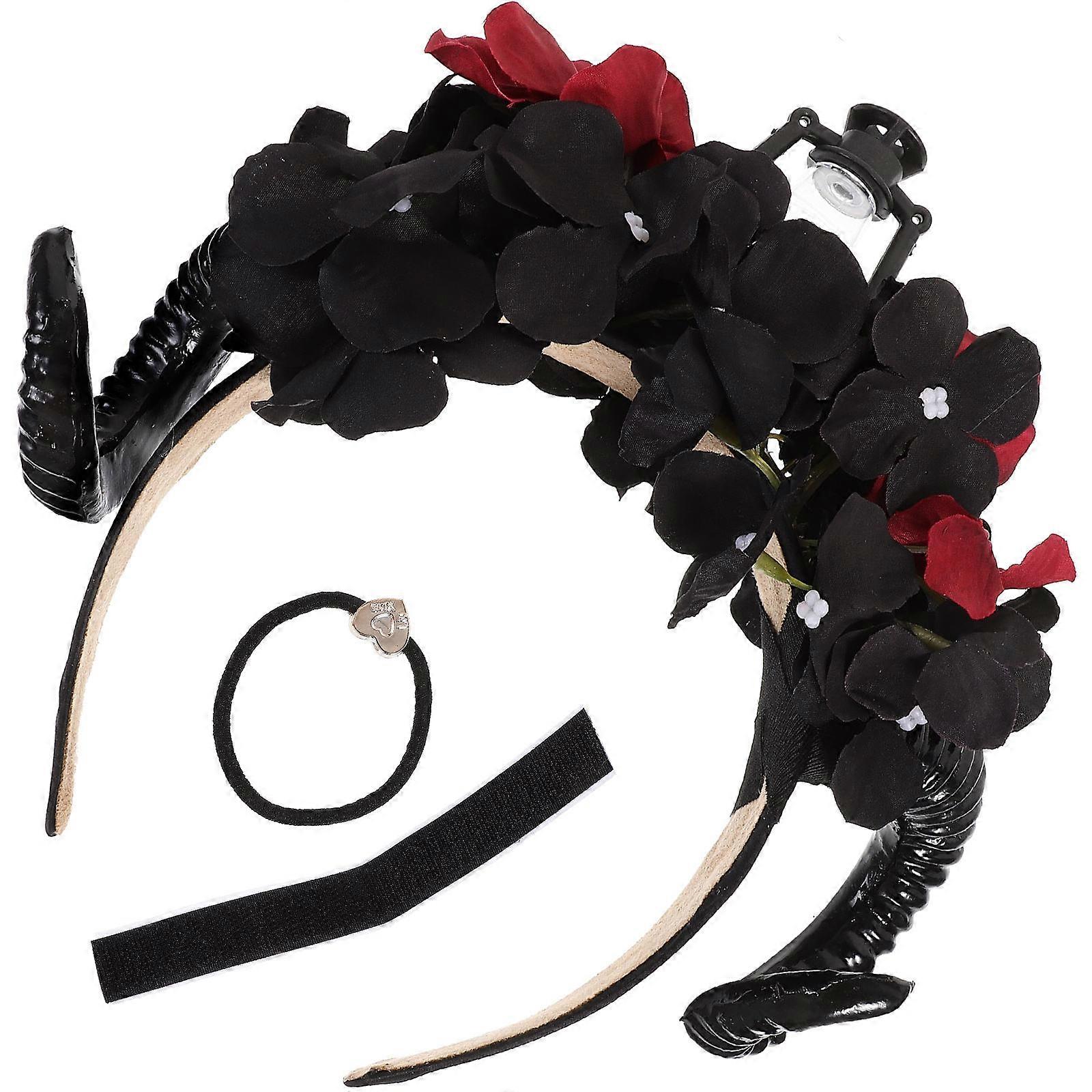 Stage Performance Fascia in corno di pecora Accessorio in stile gotico per le donne 21x19cm 1Pack