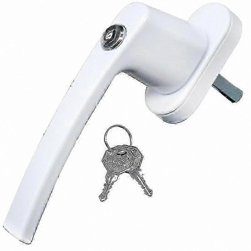 Lockable Aluminum Window Handles, 32mm Rod, Includes 4 Keys, Suitable for Inward Opening Windows