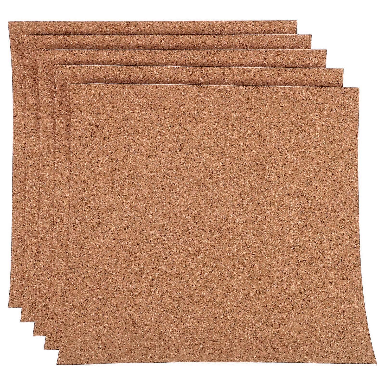 Raindrops 5PCS Cork Board Tiles Wall Board Self Adhesive Mats Bulletin Board Message Board Photo Board for Office Home and Classroom