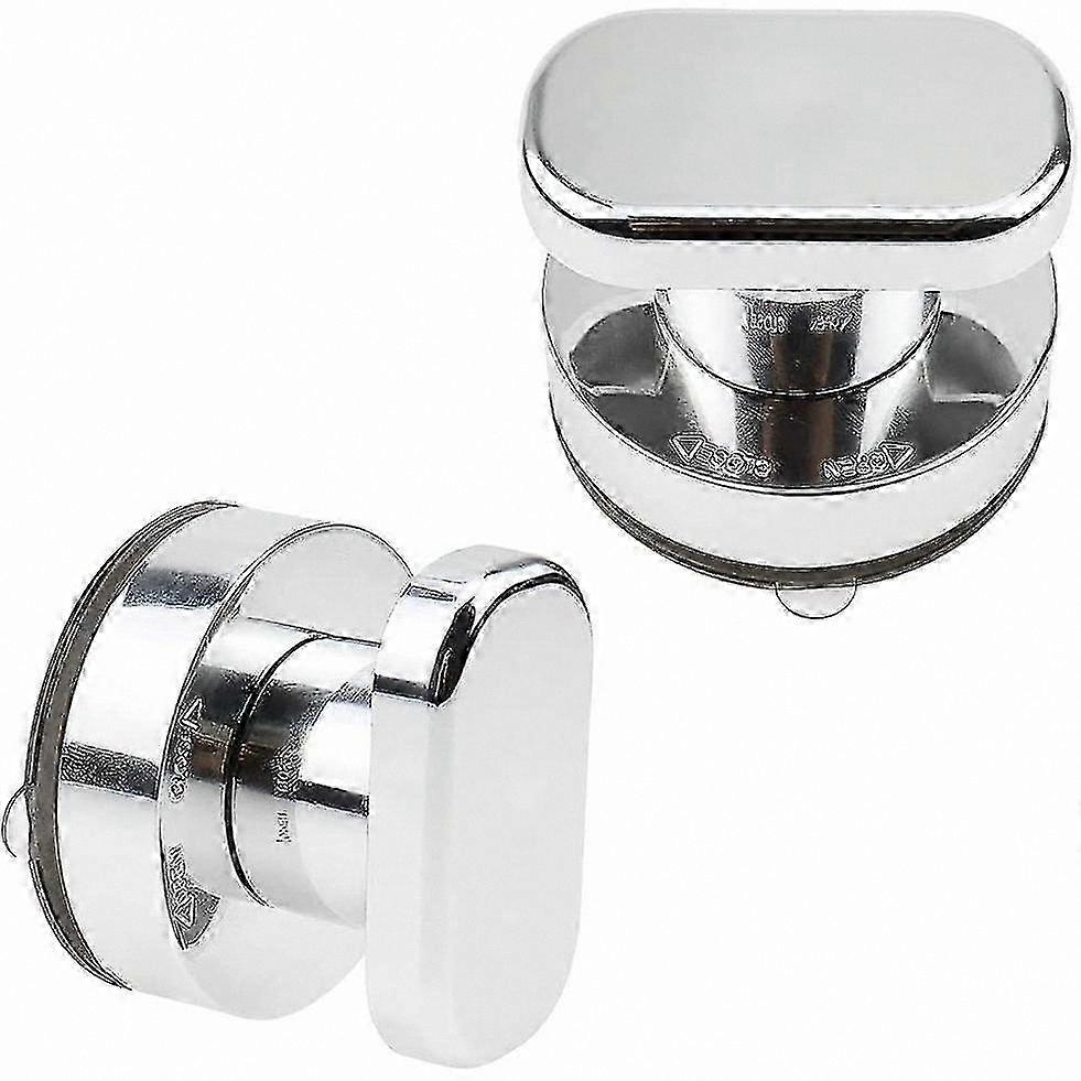 Silver Suction Cup Handle for Glass Doors, 2 Pack