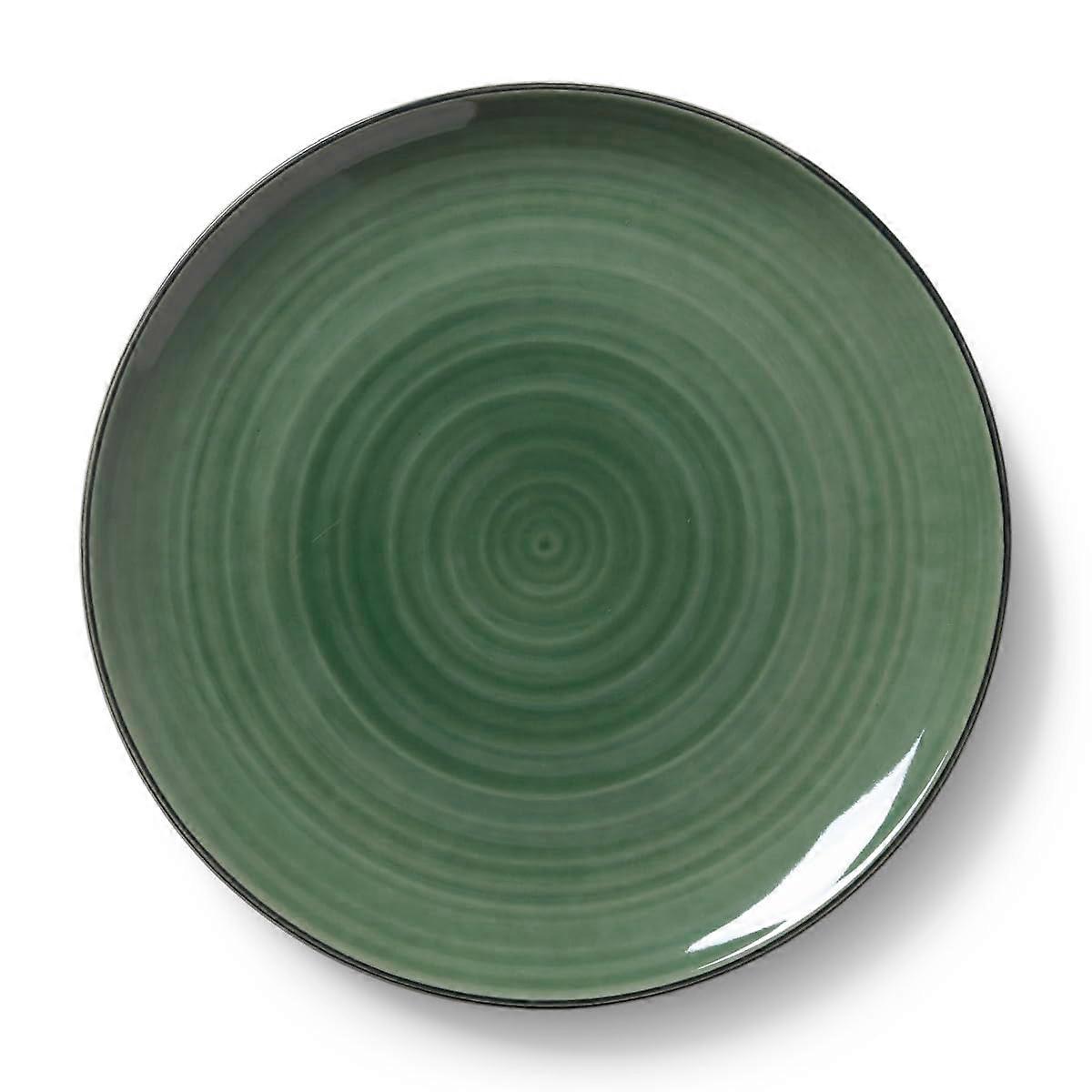 Design Colore 690624 Sage Green Flat Plate Ceramic 27 cm Handmade Dinnerware for Stylish Table Settings