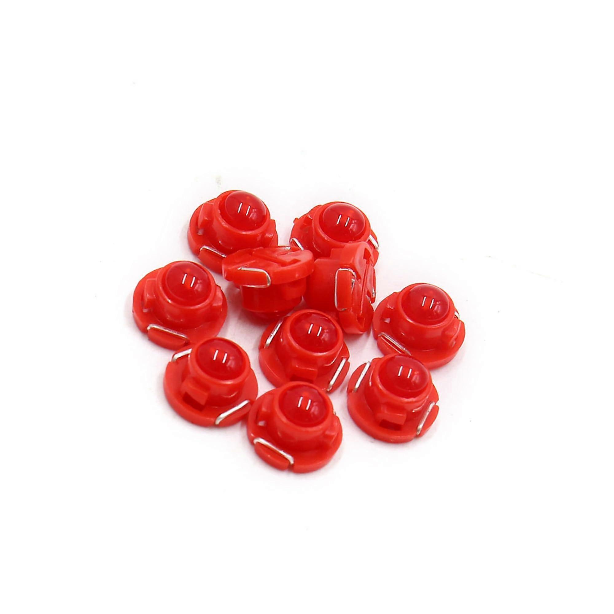 Universal T4.7 Red LED Instrument Gauge Lamp Bulb, Plastic Housing, 10 Pcs, Automotive Dashboard Clusters Compatible