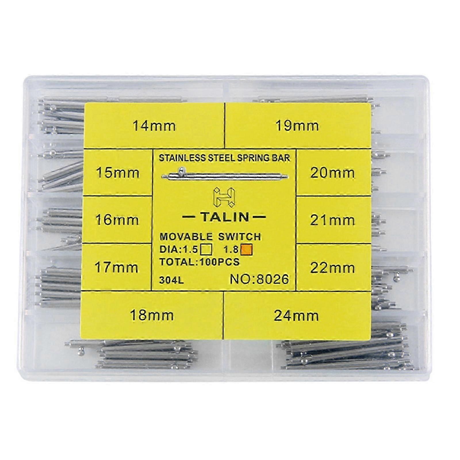 Quick Release Spring Bars for Watch Straps (1.5mm & 1.8mm) - 10-Piece Pack