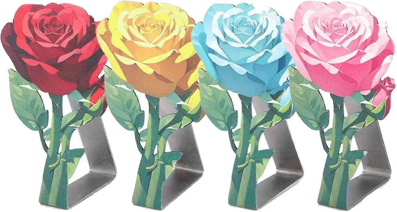 4Pack Table Cloth Clips，Rose Tablecloth Clips，Picnic Table Cloth Hold