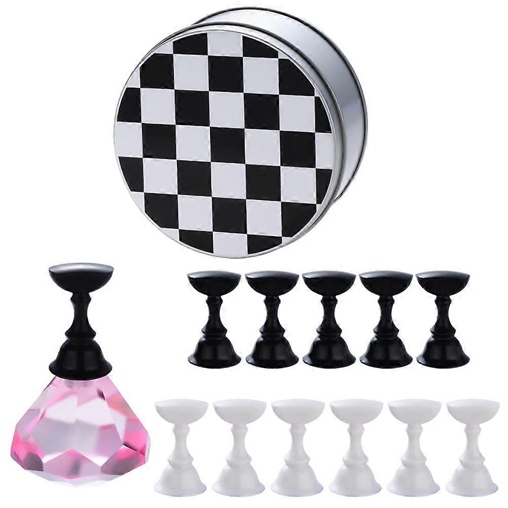 Nail Art Practice Stand Nail Holder for Nail Art Tools Assorted Color Pvc with Magnetic Base 1 Set