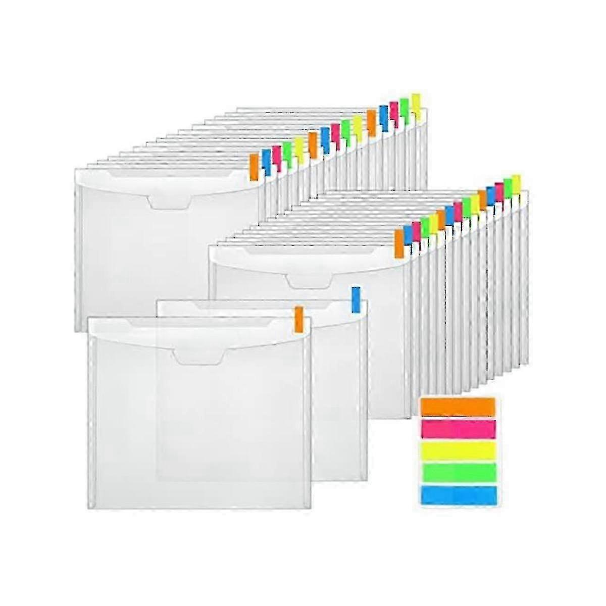 36pcs Scrapbook Paper Organizer with Buckle Design & 100 Multicolor Sticky Index Tabs for Craft Storage