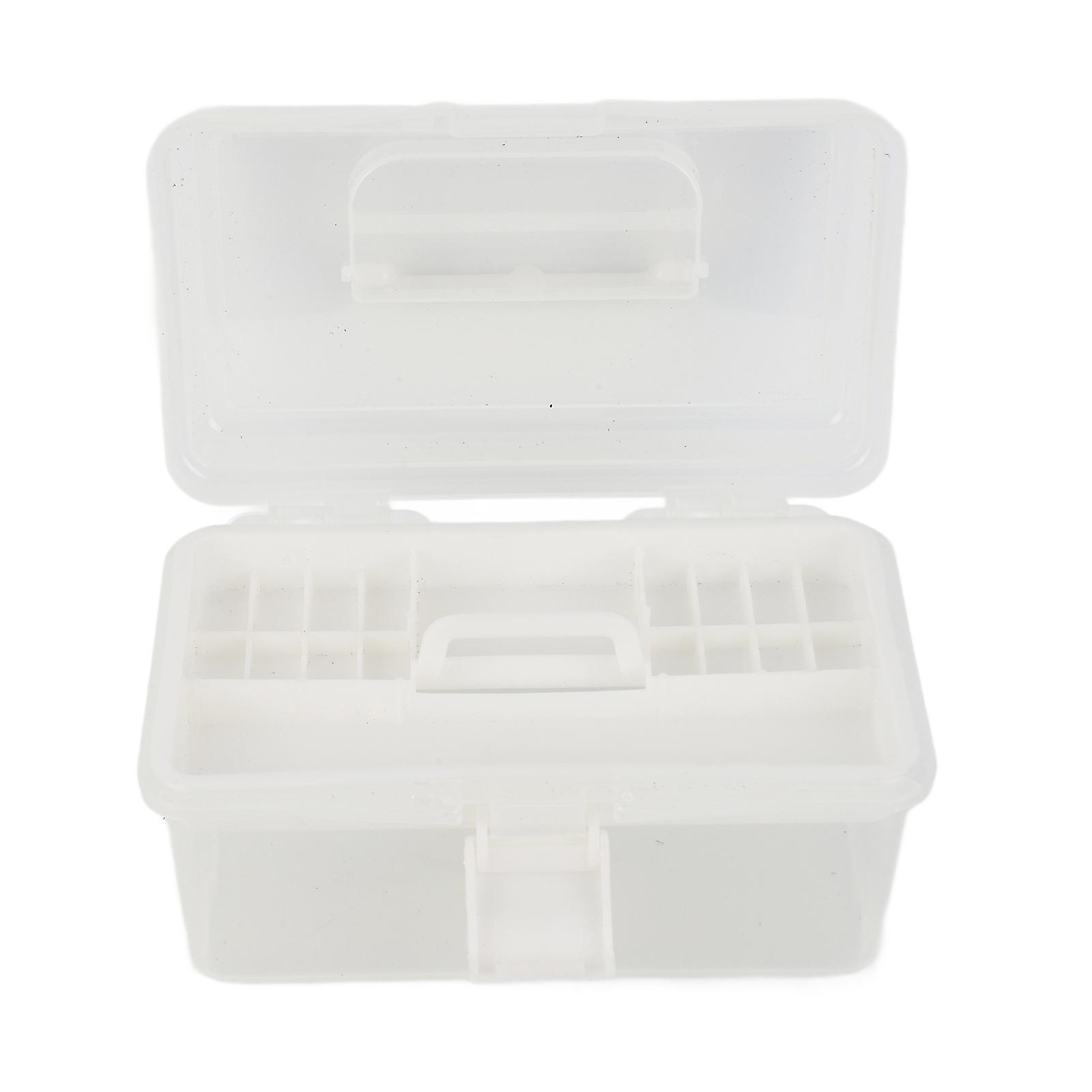 Clear Plastic Art Storage Box 20x10.5x12cm Portable Case