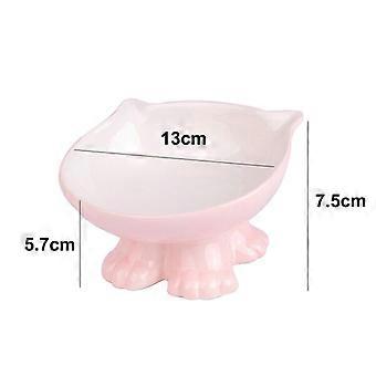 Heightened ceramic cat and dog bowl, pink, anti-vomiting and easy to clean