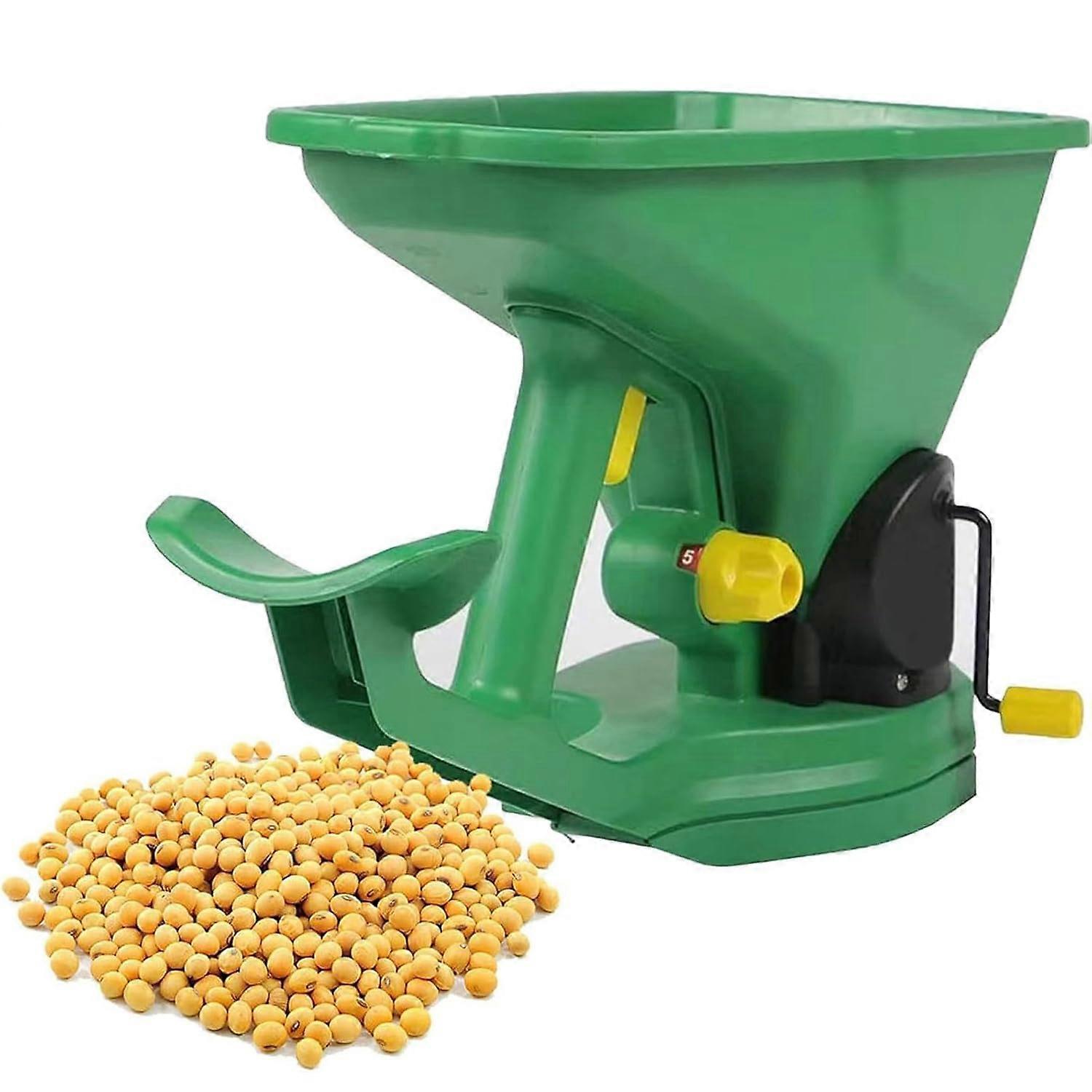 Handheld Seed Spreader, 1.5L Portable Rotary Lawn Spreader, 5 Gear Seed Adjustment, Seed and Fertilizer Distribution, for Gardens Lawns Small Farms