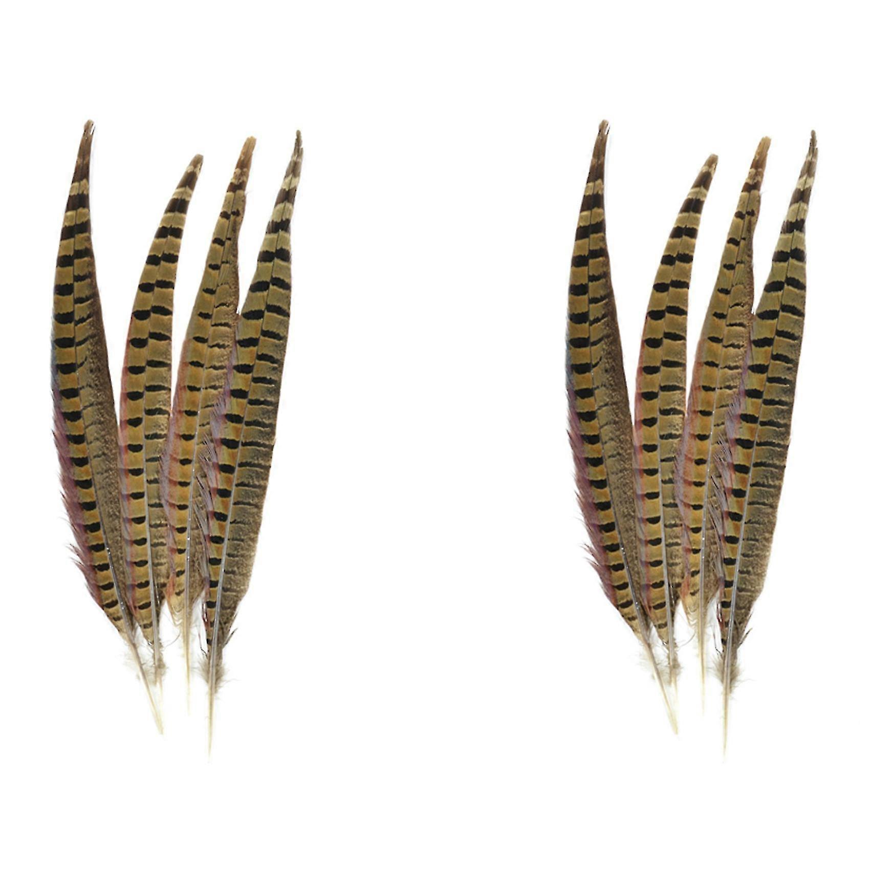 Touch of Nature Ringneck Pheasant Feather Set of 8pcs, Naturally Beautiful Feathers for Decoration