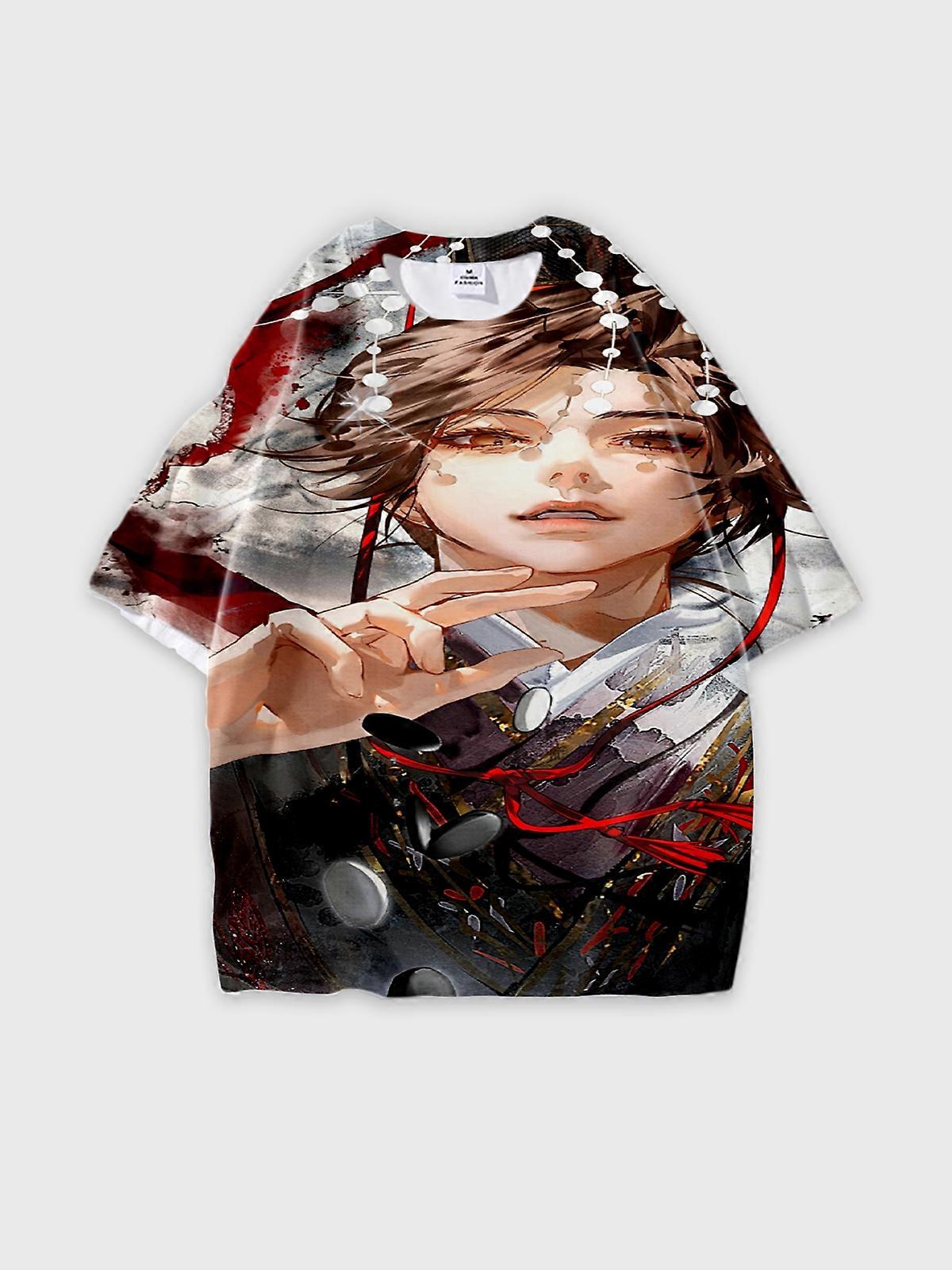 T-Shirt Short Sleeve Round Neck, Summer Casual Loose Graphic Tee, Unisex Pattern U2702