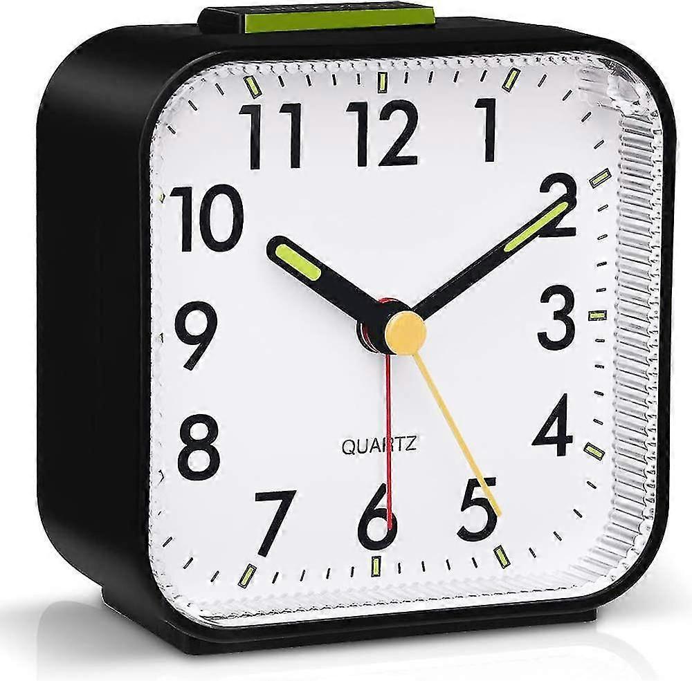 Silent Alarm Clocks Bedside Non Ticking Battery Powered Table Clocks Luminous Large Display Snooze
