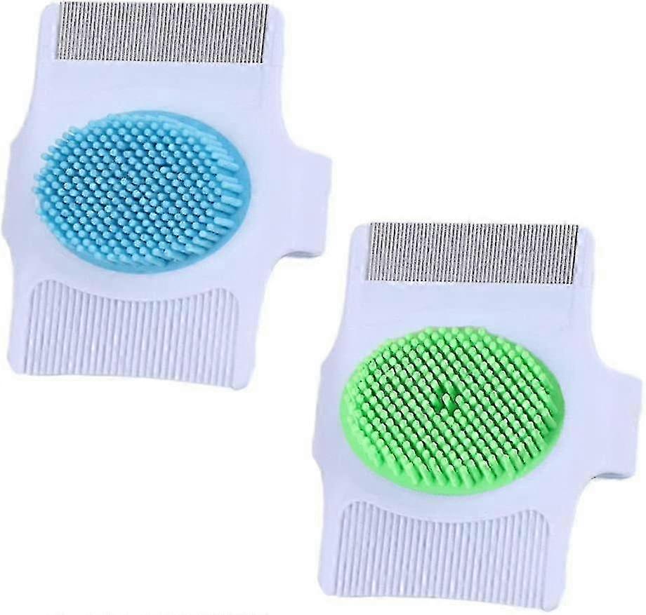 2 Pcs Pet Bath Brush Pet Dematting Comb 3 in 1 Multifunctional Pet Comb with Ring Handle 2025