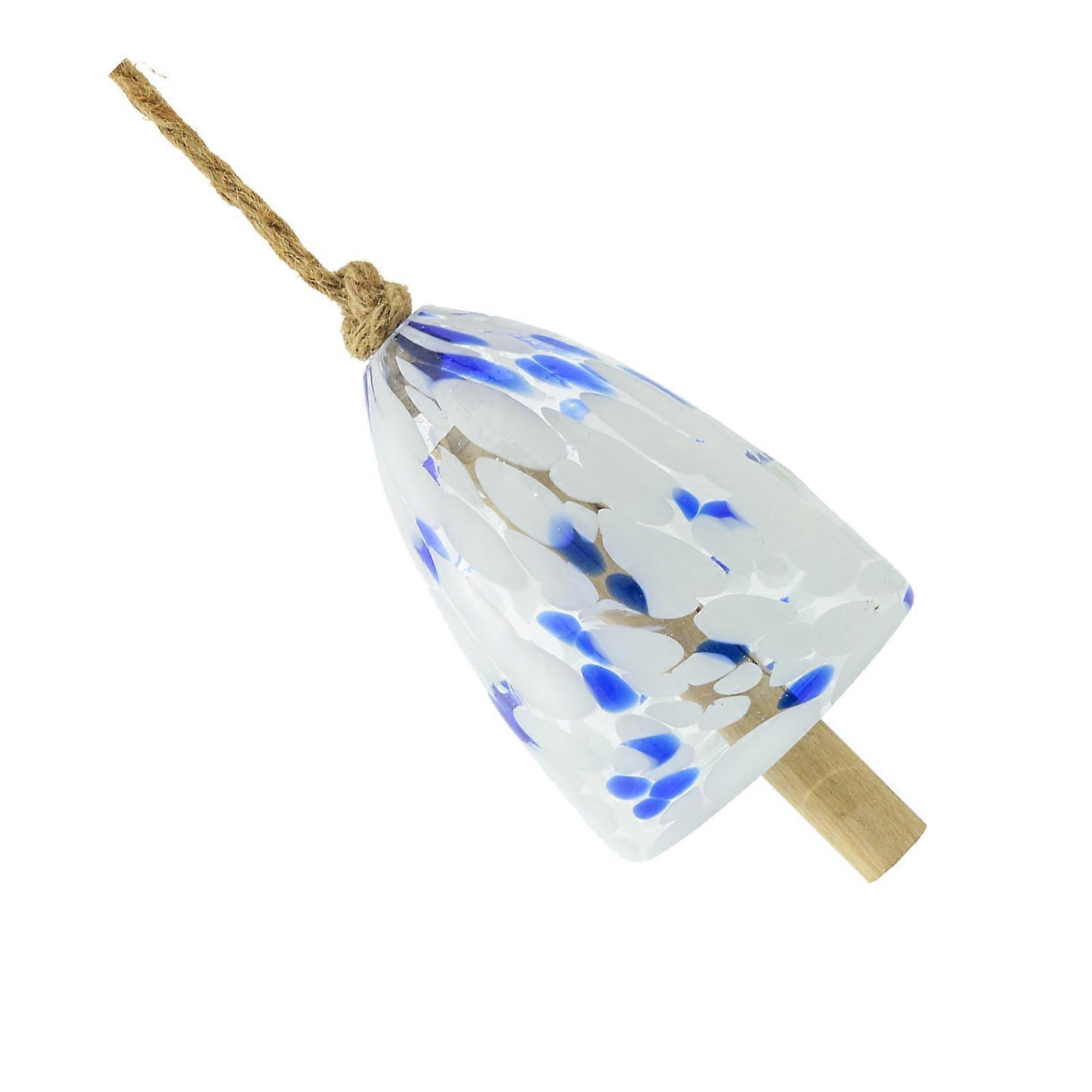 Weather Resistant Harmonious Glass Wind Chime With Dotted Patterns Outdoor Decorative Art For Modern Landscape Spaces Multicolor