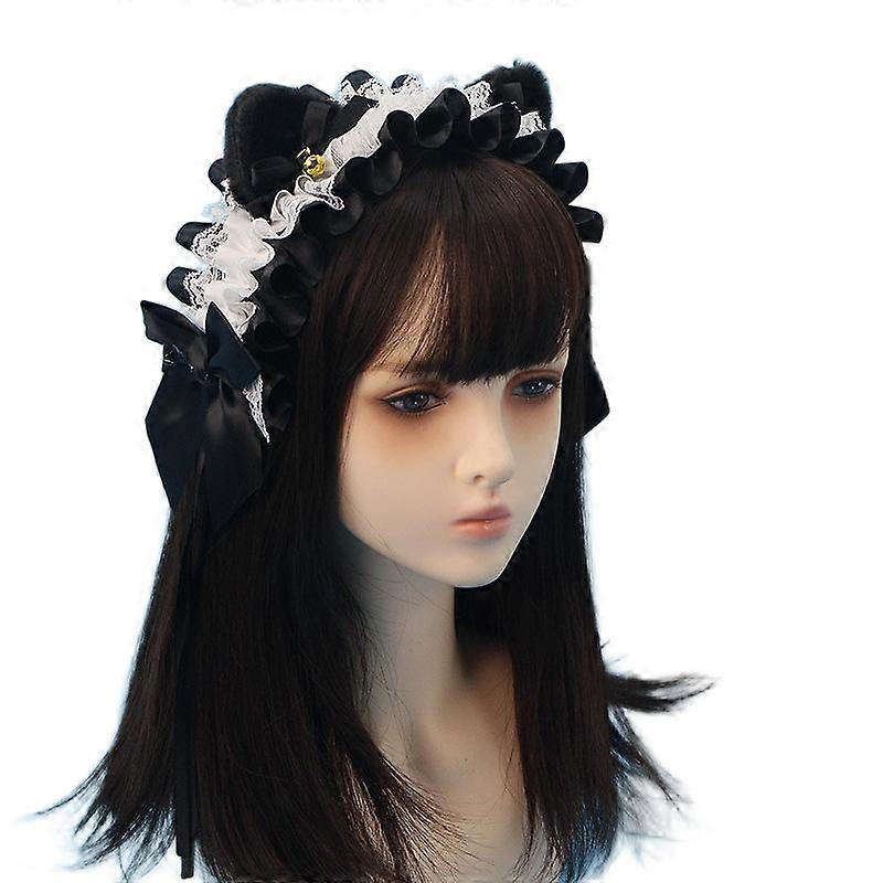 Role-playing headbands with multi-colored plush cat ears in one size, enhancing the eye-catching power of outfits