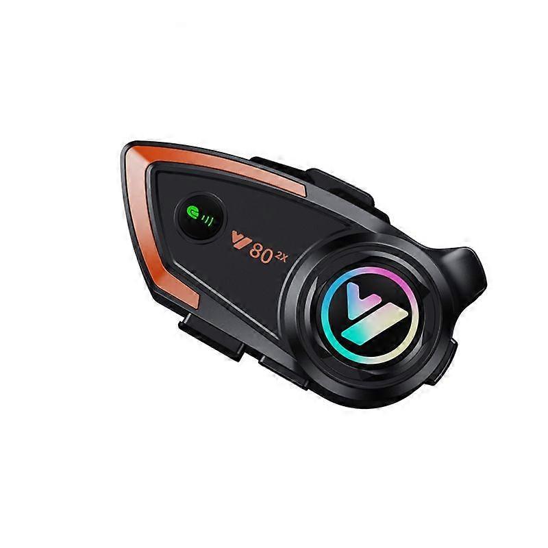 Motorcycle Helmet Bluetooth Headset with Soft Mic, CVC Noise Cancellation, Perfect for Snowmobiles & Outdoor Sports(Orange)