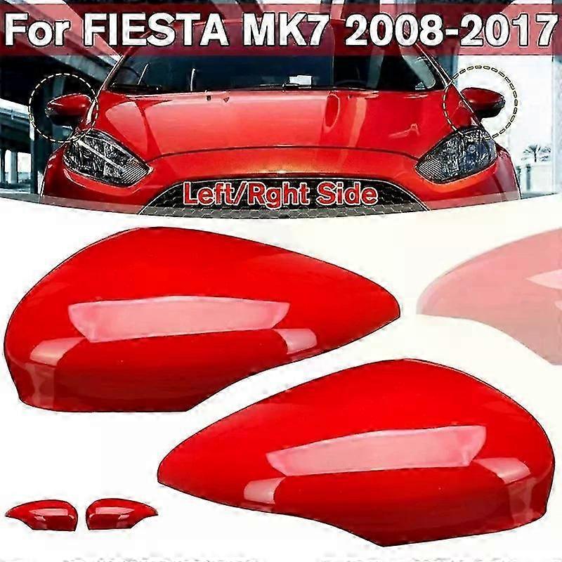 Right Wing Door Rearview Mirror Cover Side Mirror Cap Shell Fit For  Fit For d Fiesta MK7 2008- Red