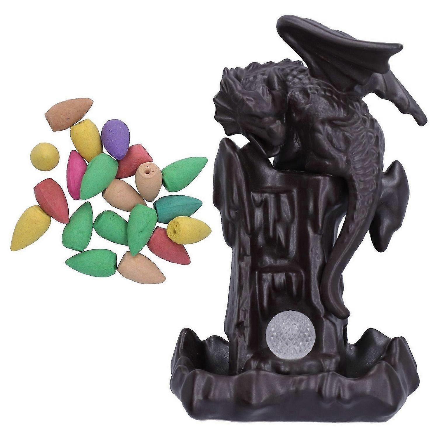 2025 Latest Model Ceramic Backflow Incense Burner Nordic Pterosaur Shape LED