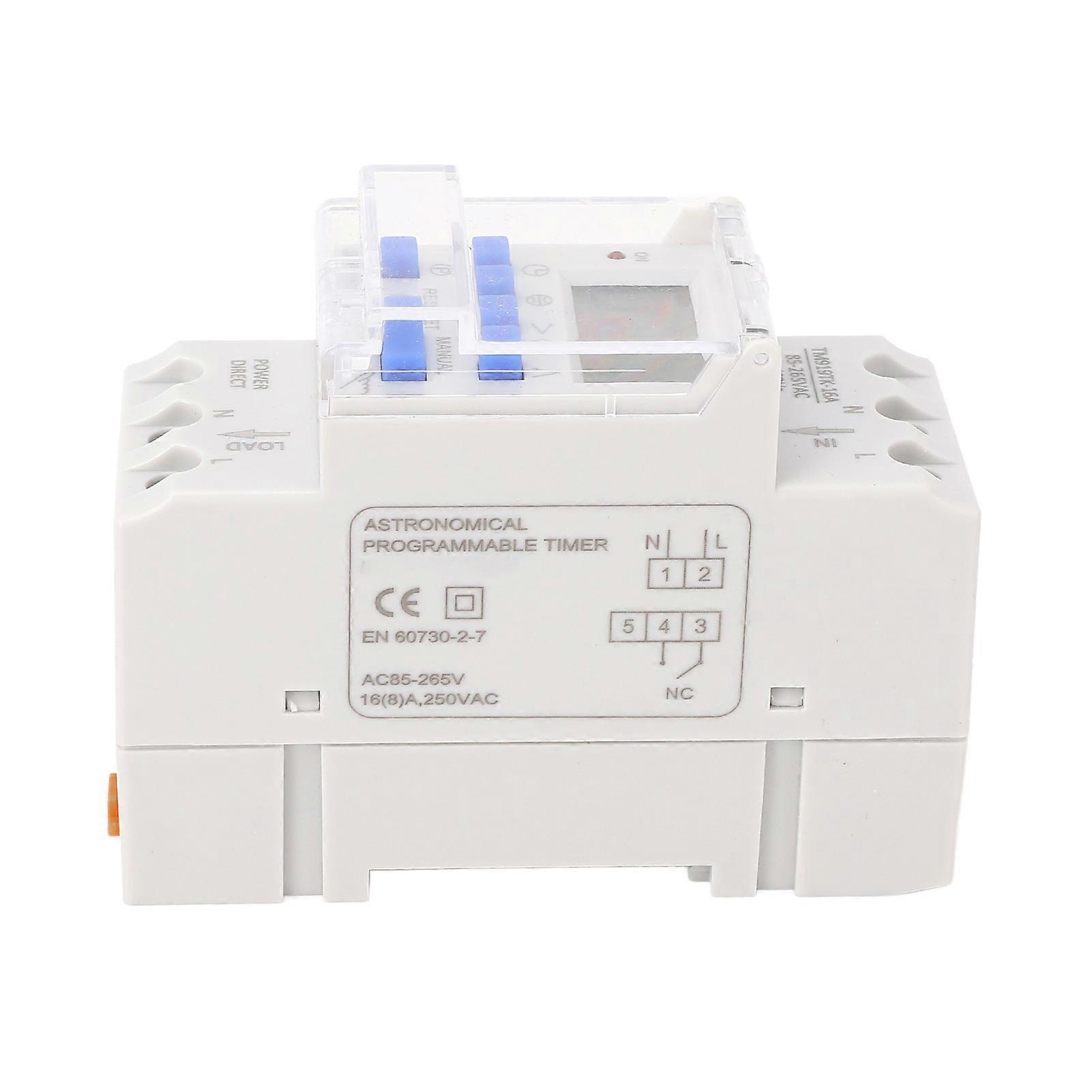 16A 7 Day LCD Timer Switch 24H Programmable 35mm DIN Rail