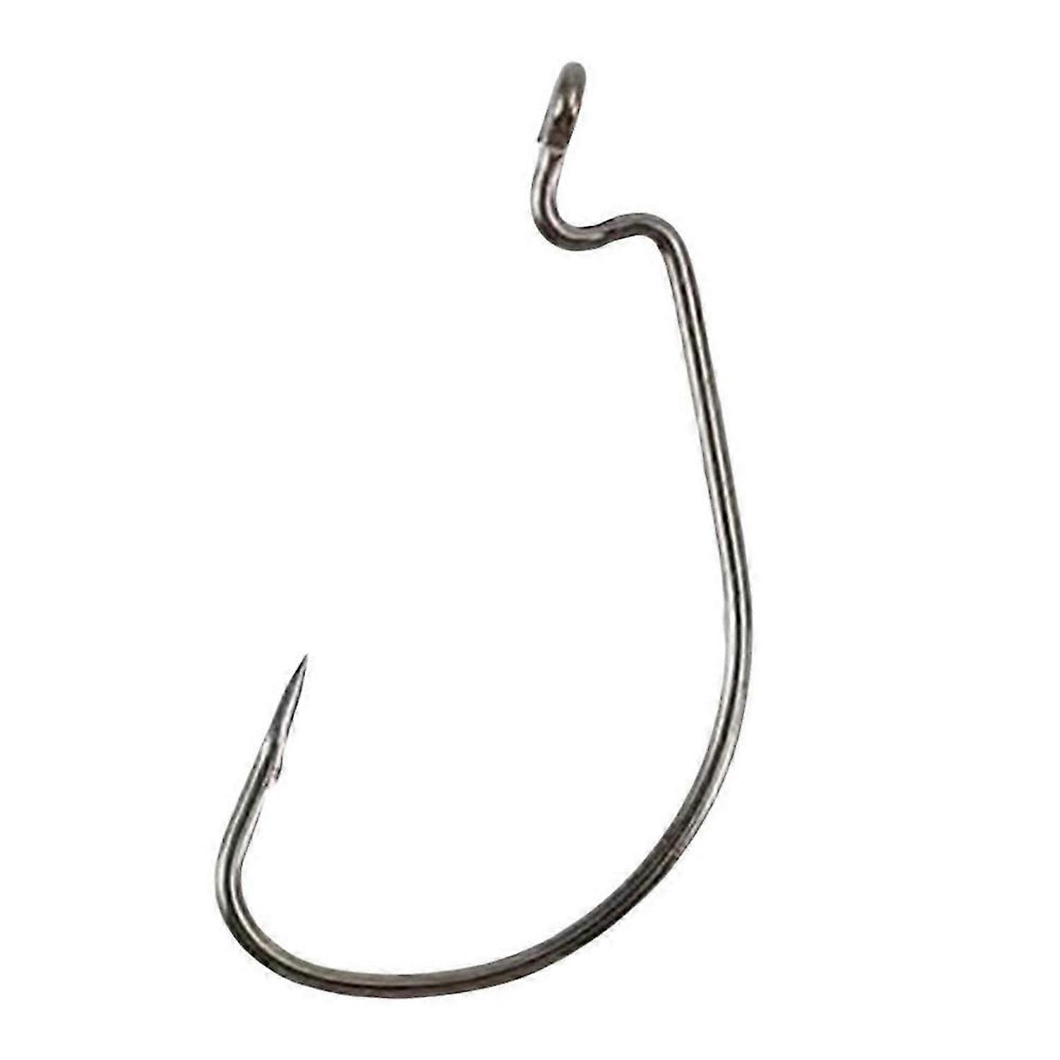 300pcs Per Set Offset Fishing Hooks, Type 4 High Carbon Steel Soft Worm Fish Hooks