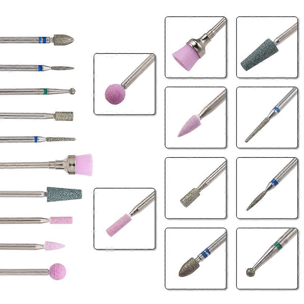 10pcs Nail Drill Bits Set 2.35mm Cutting Polishing Files