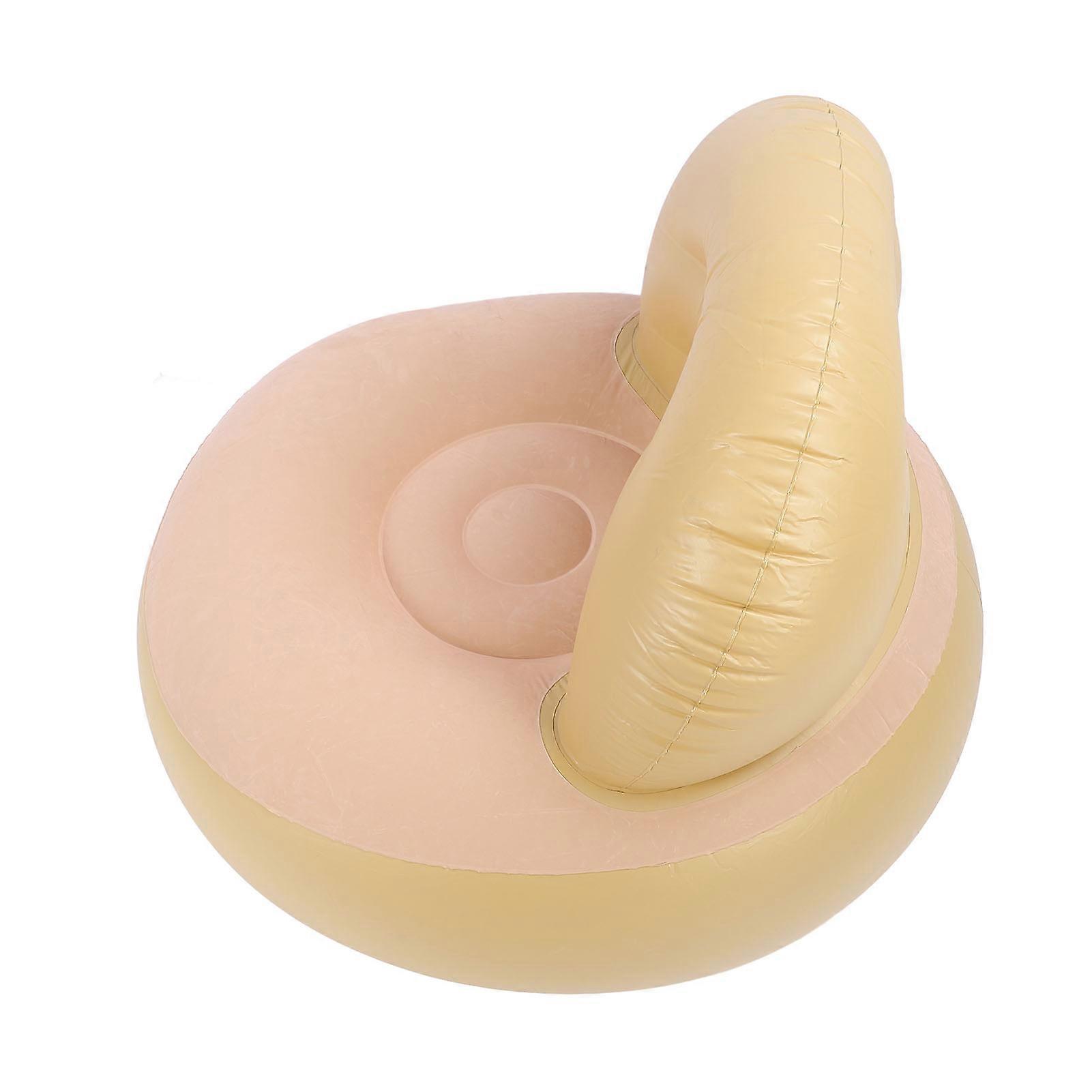 Inflatable PVC Flocking Sofa Air Couch 40x90x72cm Champagne