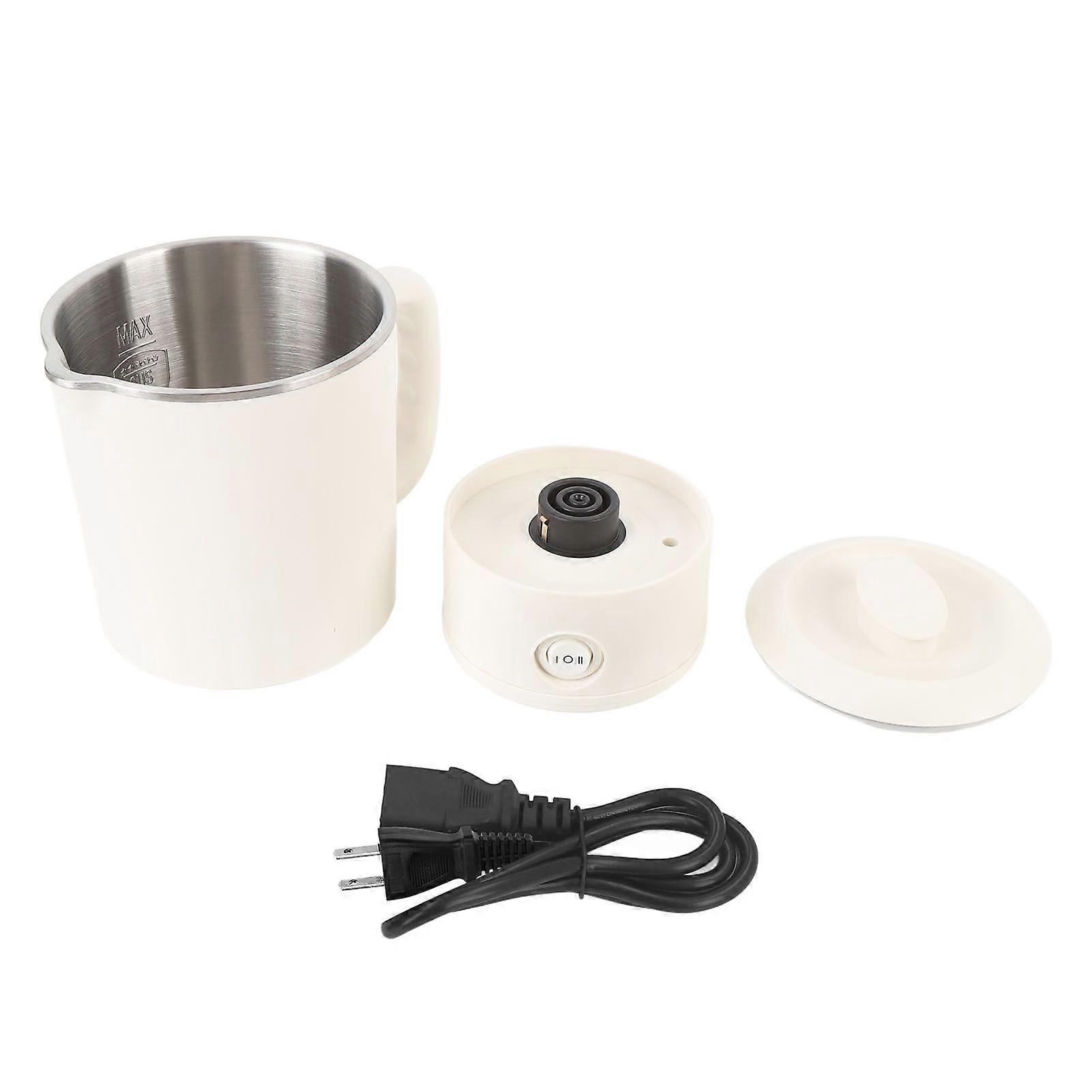 Portable Electric Kettle Food Grade Stainless Steel 600ML Foldable Tea Coffee Kettle with 2 Temperature Settings 5 Min Fast Water Boiling US Plug 110V