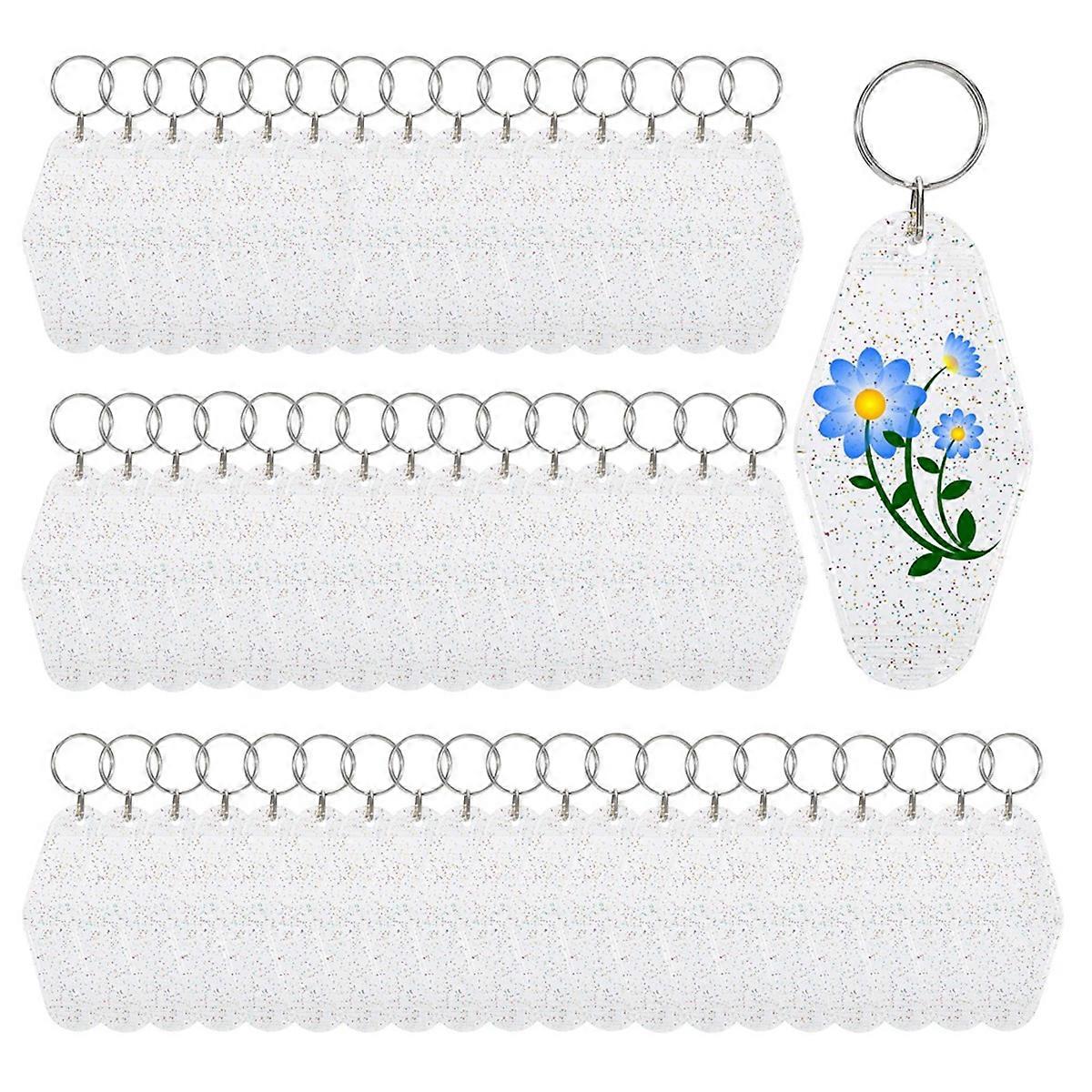 50pcs Blank Motel Keychain Bulk with Rings