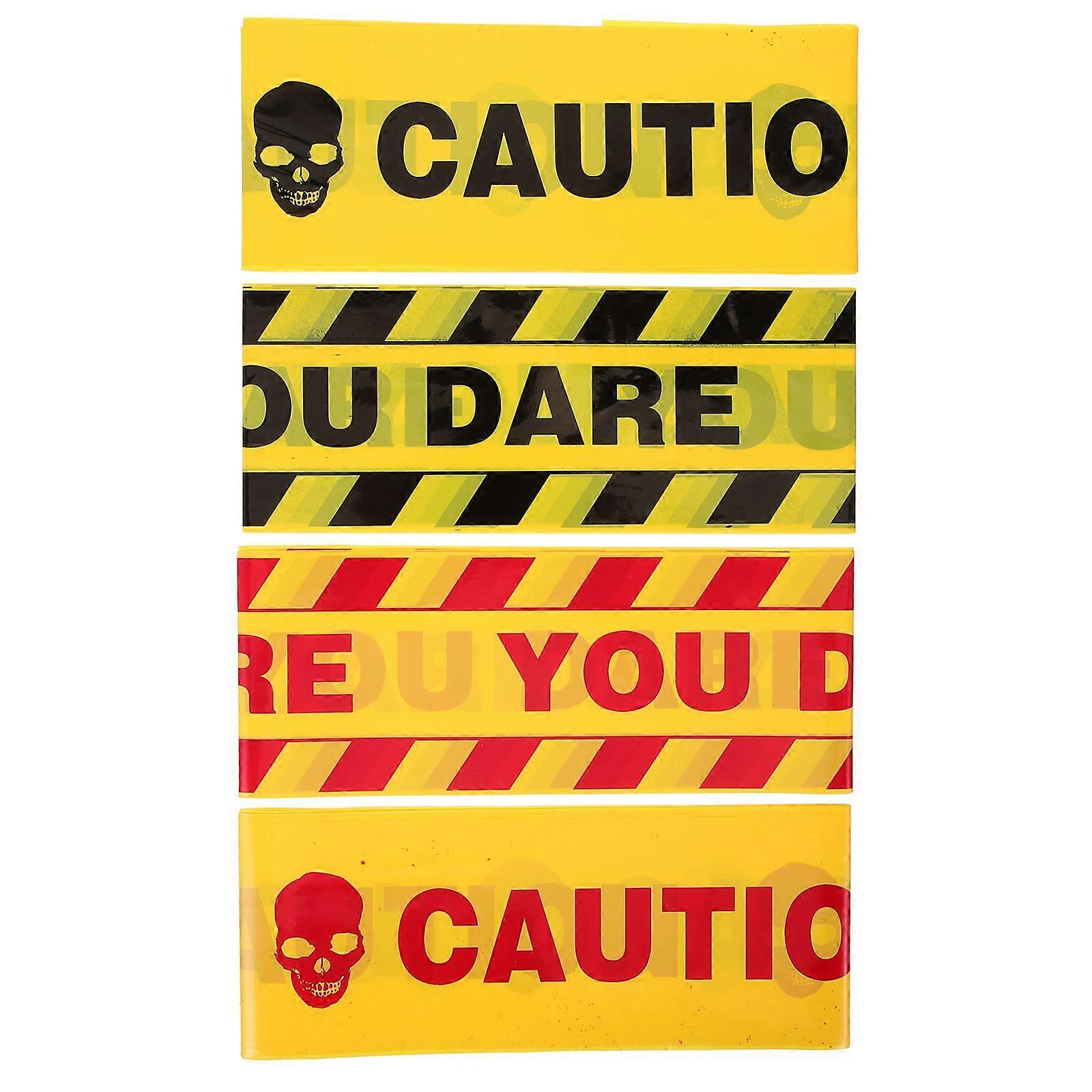4 Pcs Halloween Warning Tape Halloween Warning Line Halloween Caution Tapes