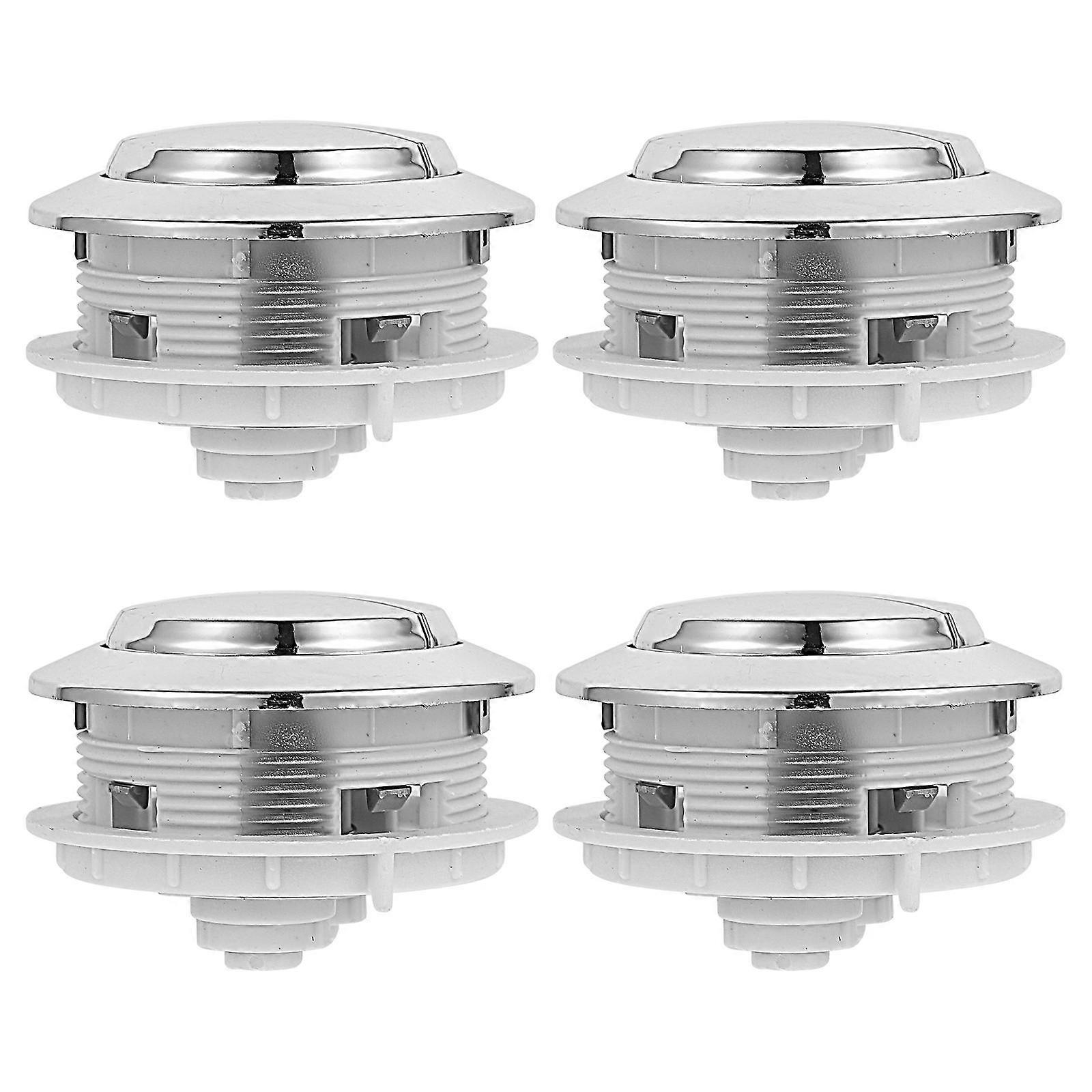 Water Toilet Tank Buttons Replacement for Toilet Use 4Pcs Silver Durable Buttons