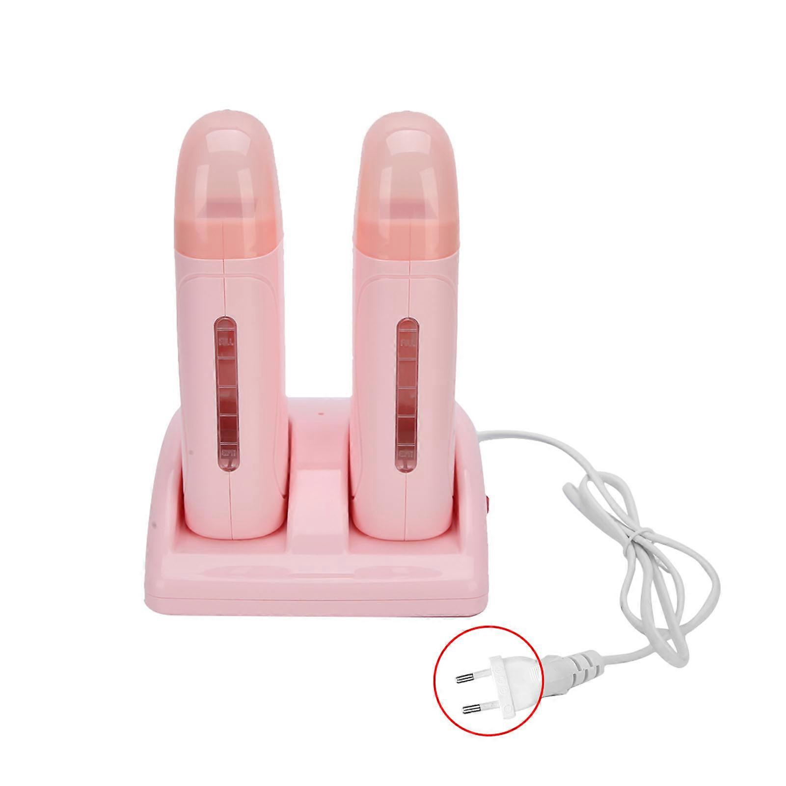 Chauffe-cire professionnel double pour épilation, appareil à cire rose 220 V, prise UE