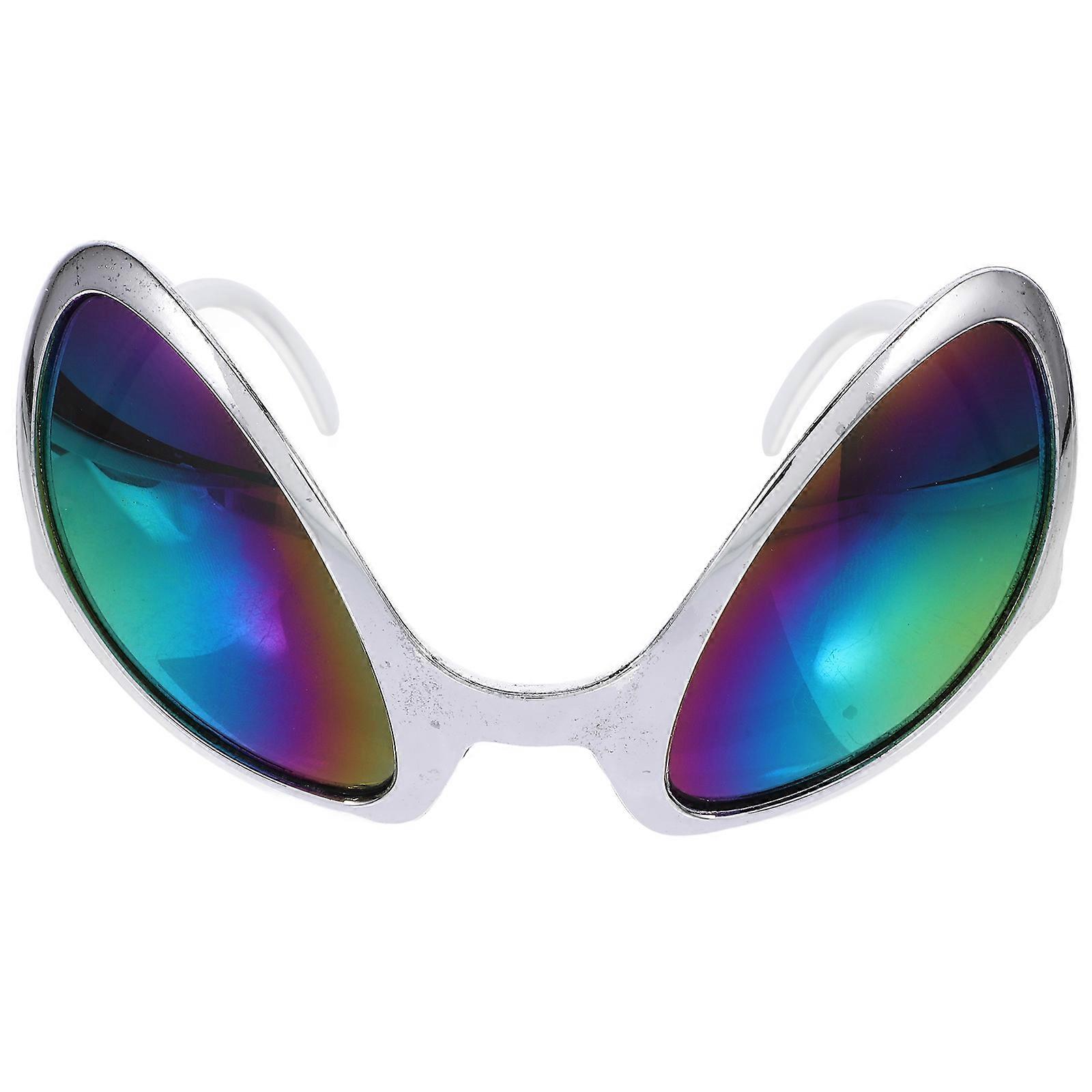 Funny Alien Eyeglasses for Decoration 2Pcs Silver Novelty Party Props