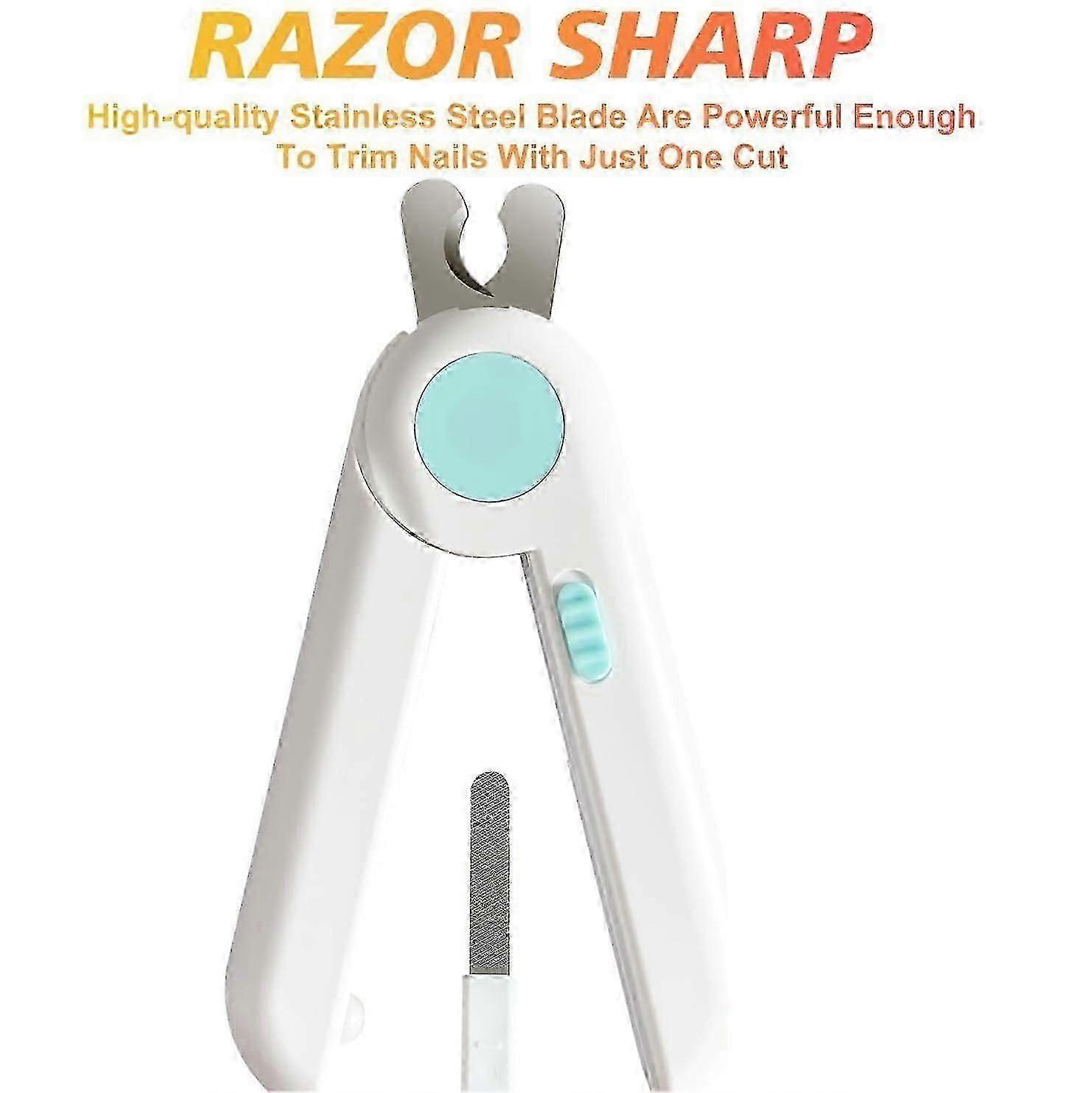 Pet Nail Clipper with LED Light and Nail File, Dog Claw Trimmer with Bright Light to Avoid Excessive Cutting - Pet Grooming Tool for Tiny Dog Cat Kitt