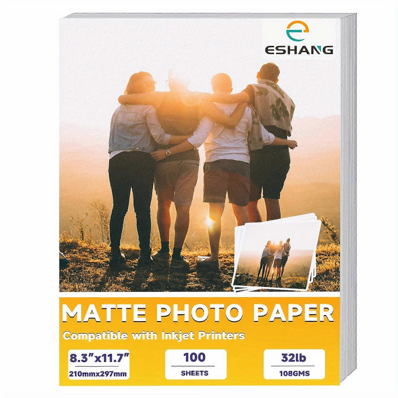A4 Size 100 Sheets Presentation Paper Matte 8.3x11.7 Inkjet 32lb 108gsm Single Side Printable Photo for All Dye InkInkiet Printers