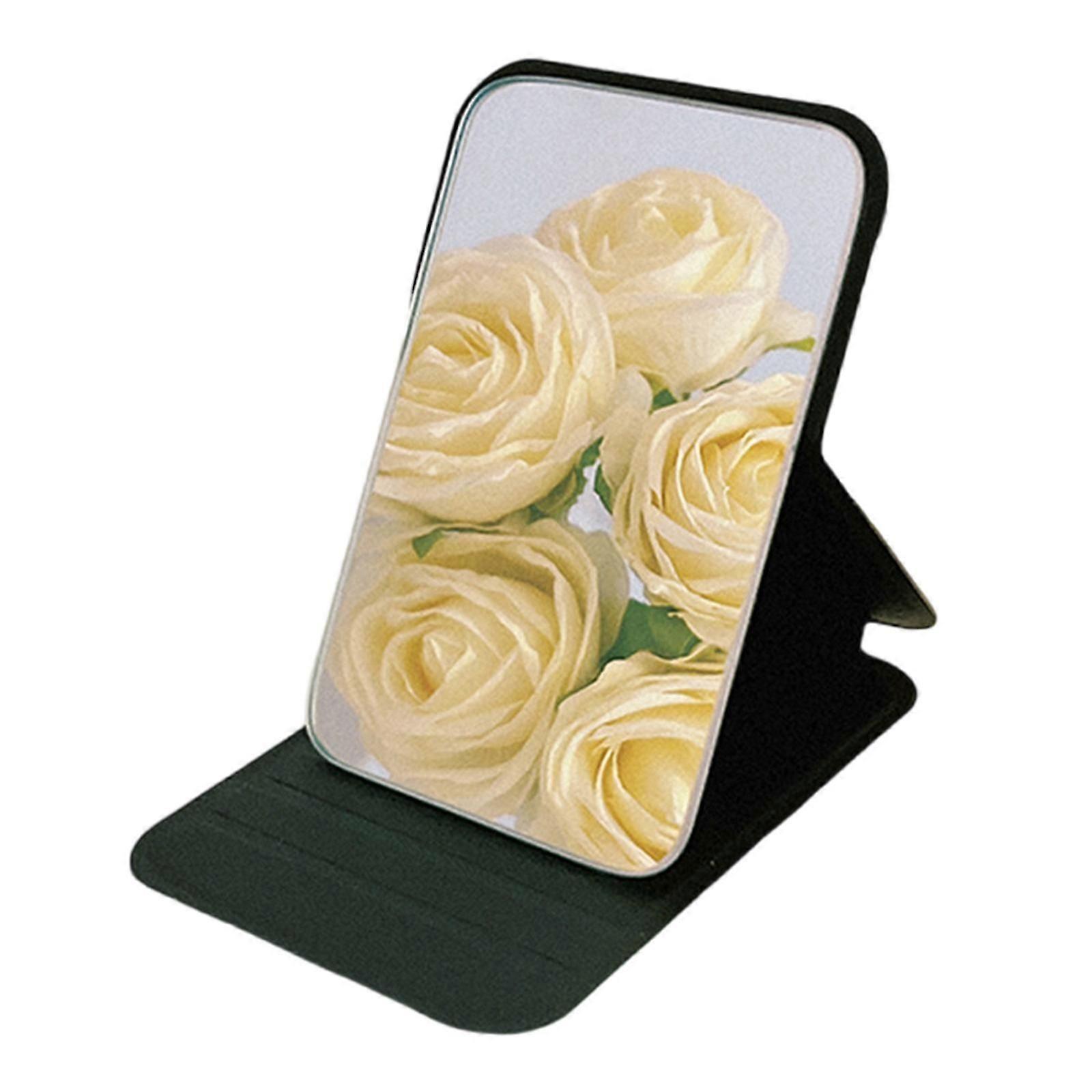 Handheld Mirror Table Mirror Makeup Mirror Small Mirror Cosmetic Mirror Folding Mirror Desktop Mirror White