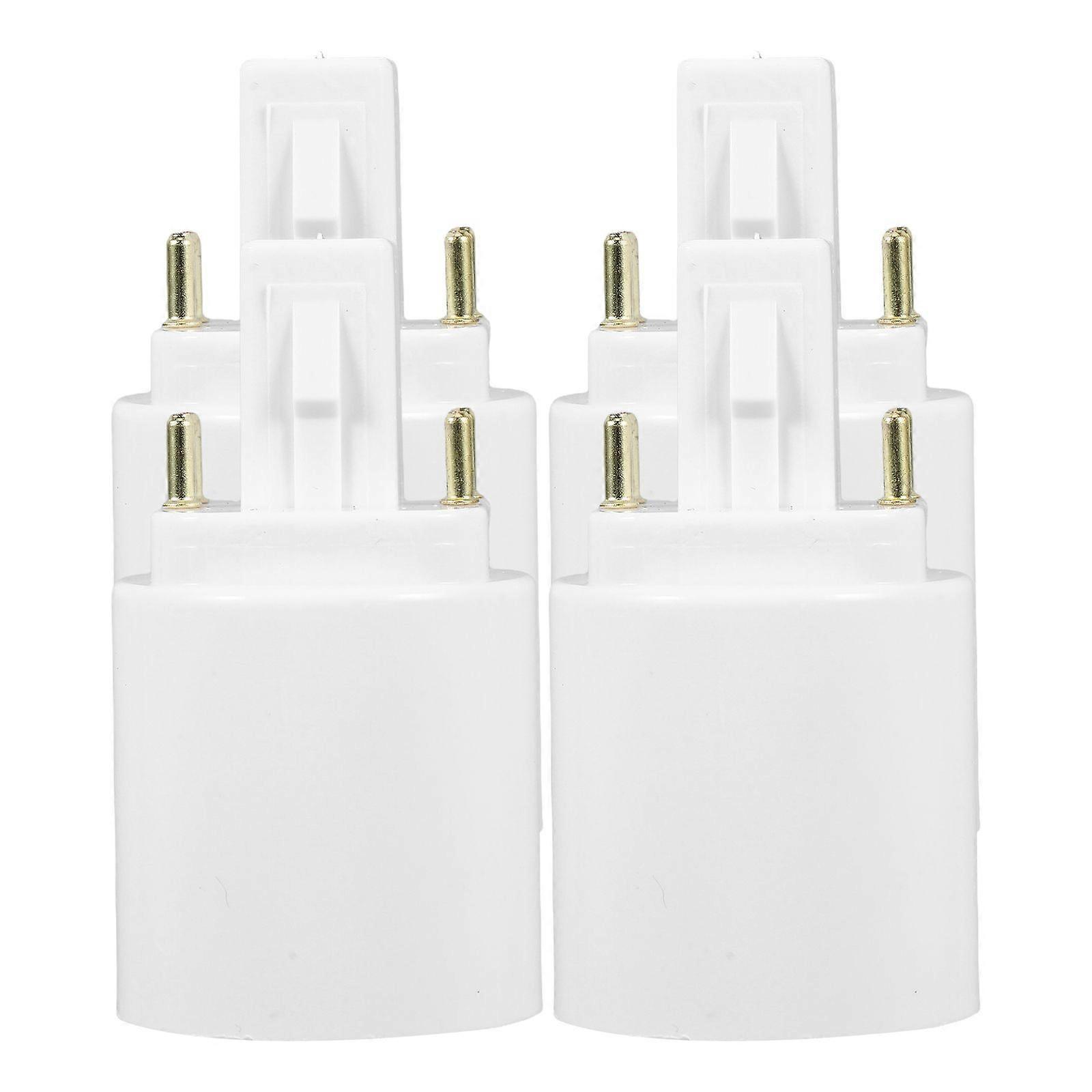 4pcs Light Socket Adapter G24q To E27 Lamp Holder Convert 4 Pin To Screw Base Converter Light Bulb Socket Bulb Base For Office Home Shop