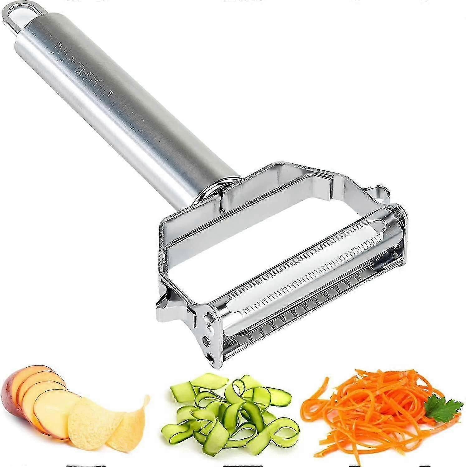 Stainless Steel Multi-Function Vegetable Peeler with Julienne Cutter, Essential for British Kitchens